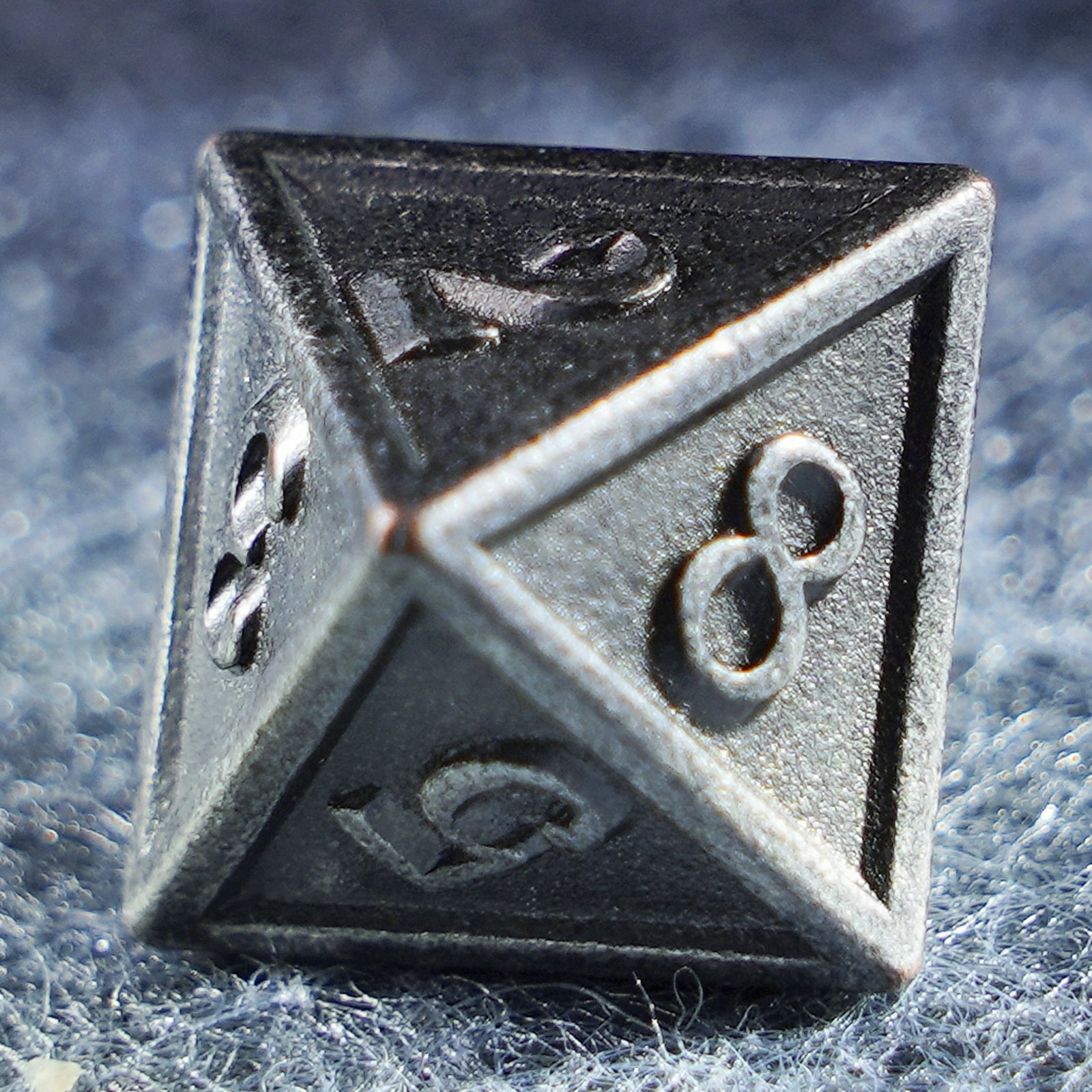 DragonStone D&D Battle-Worn Classic Aged Silver Metal Dice Set