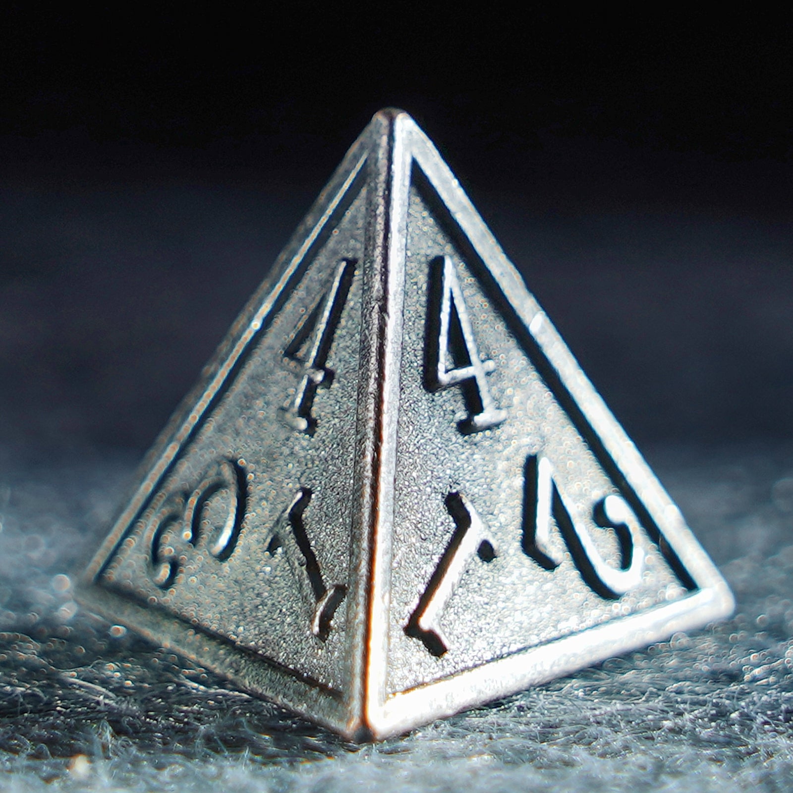 DragonStone D&D Battle-Worn Classic Aged Silver Metal Dice Set