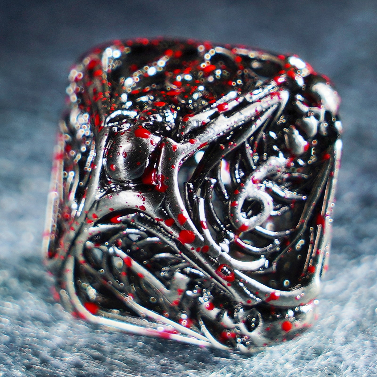 DragonStone D&D Bloodthirsty Bat Hollowed Metal Dice Set