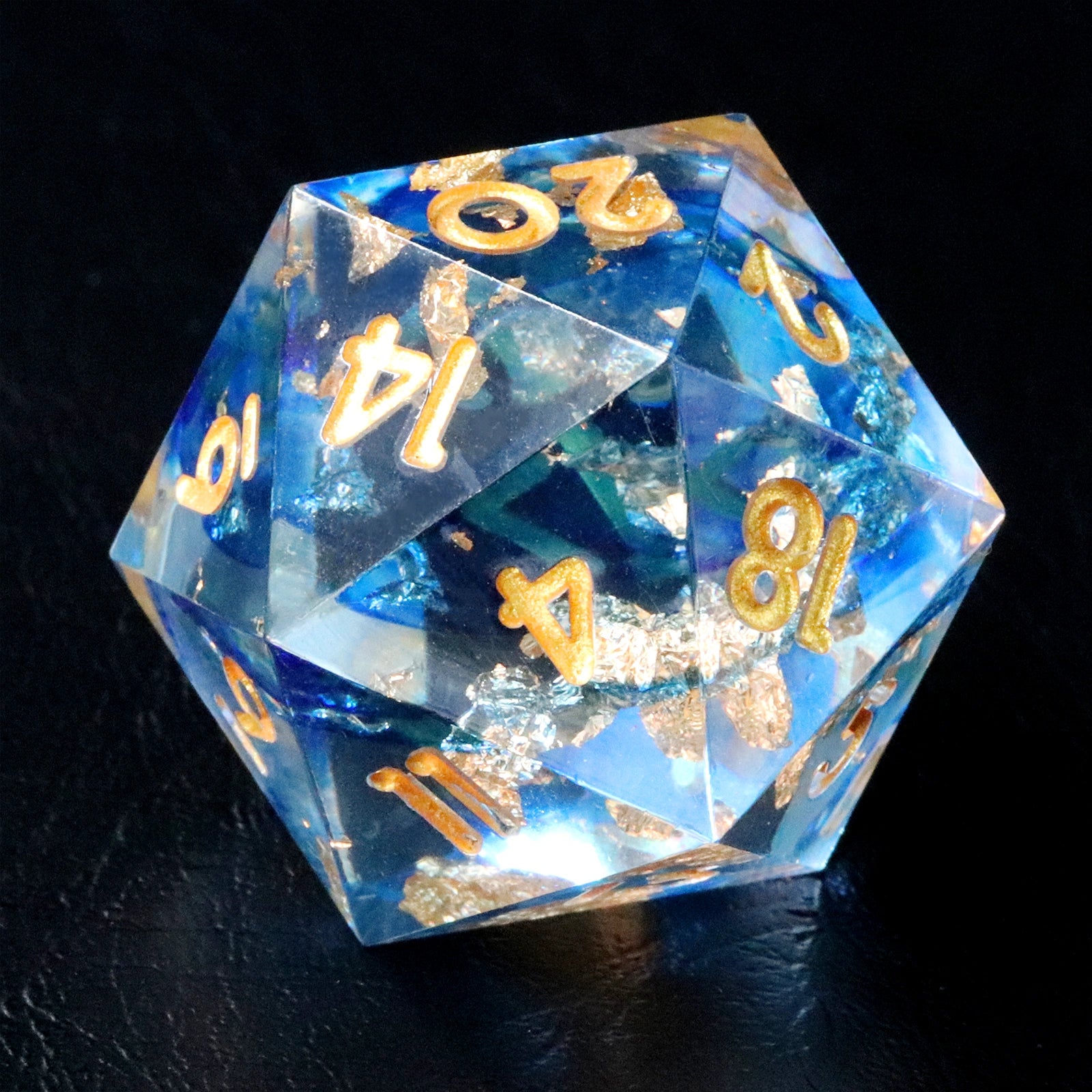 DragonStone D&D Blue Golden Age Resin Dice Set