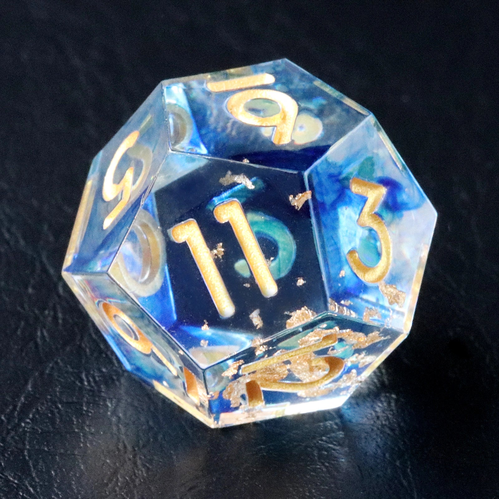 DragonStone D&D Blue Golden Age Resin Dice Set