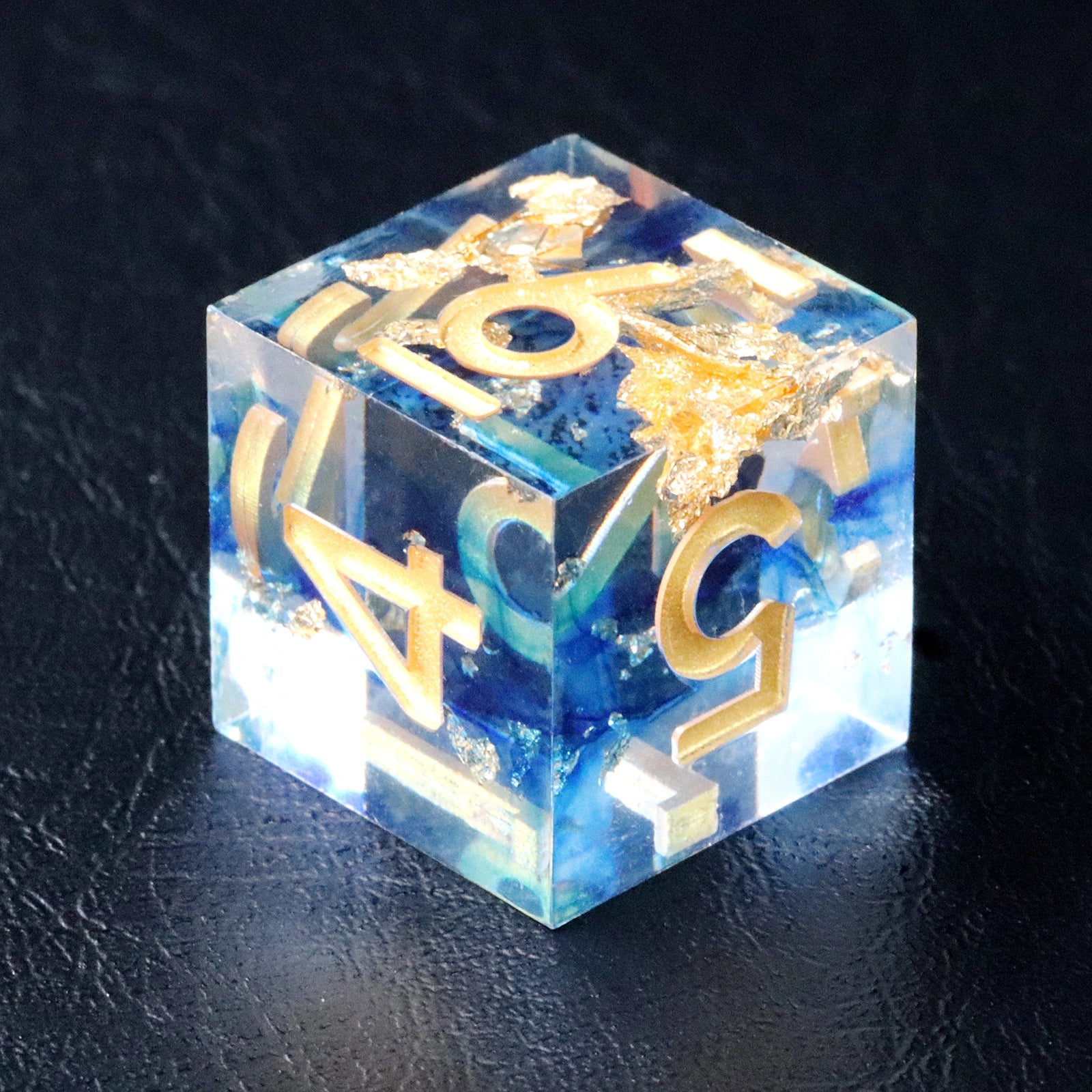 DragonStone D&D Blue Golden Age Resin Dice Set