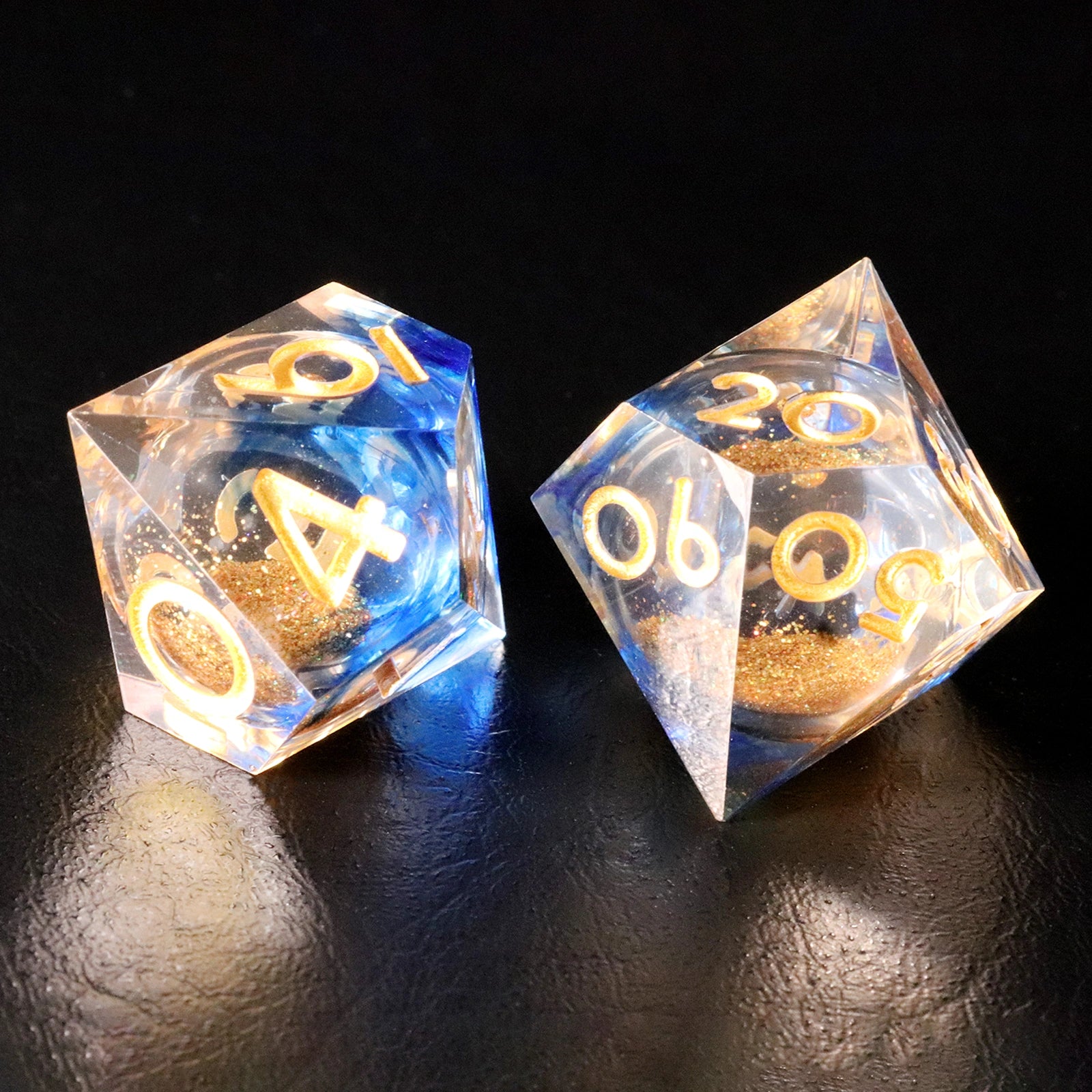 DragonStone D&D Blue Mist Sand Resin Dice Set