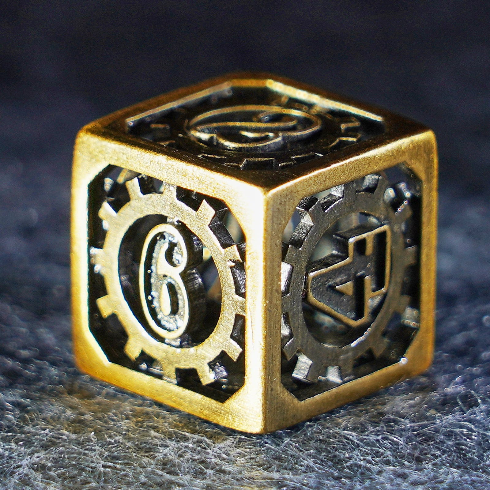 DragonStone D&D Chronomancer Gold Hollowed Metal Dice Set