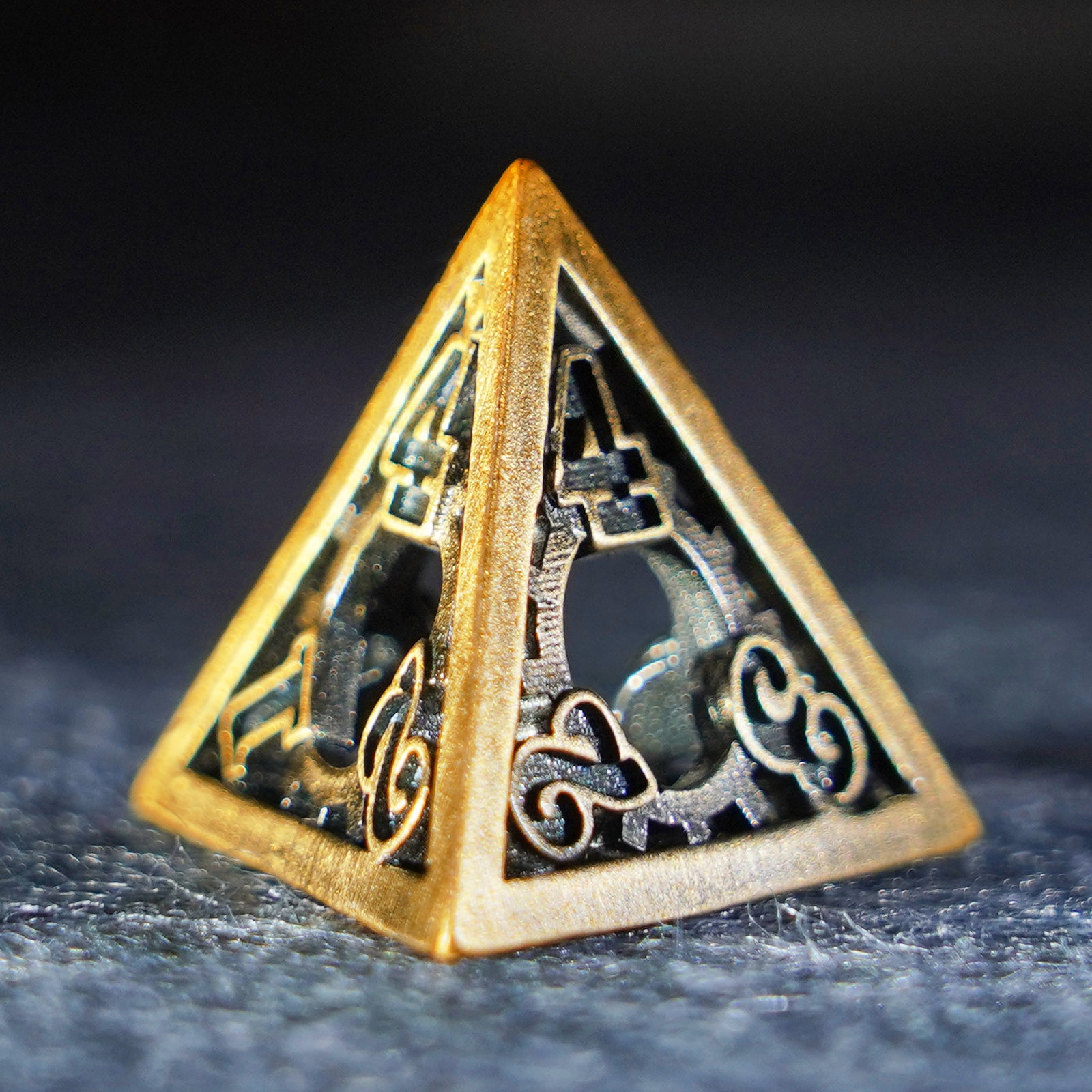 DragonStone D&D Chronomancer Gold Hollowed Metal Dice Set