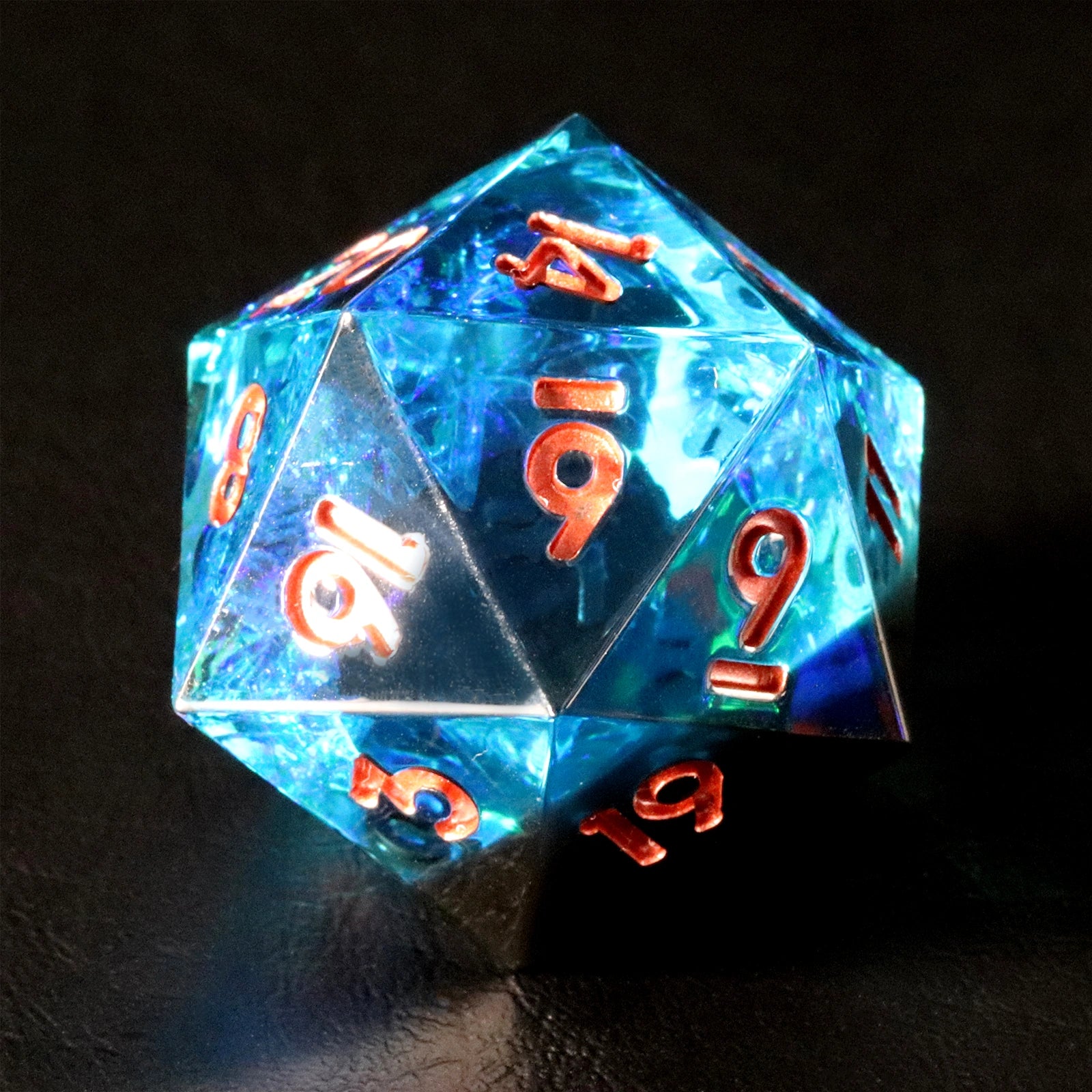 DragonStone D&D Core of Ice Resin Dice Set