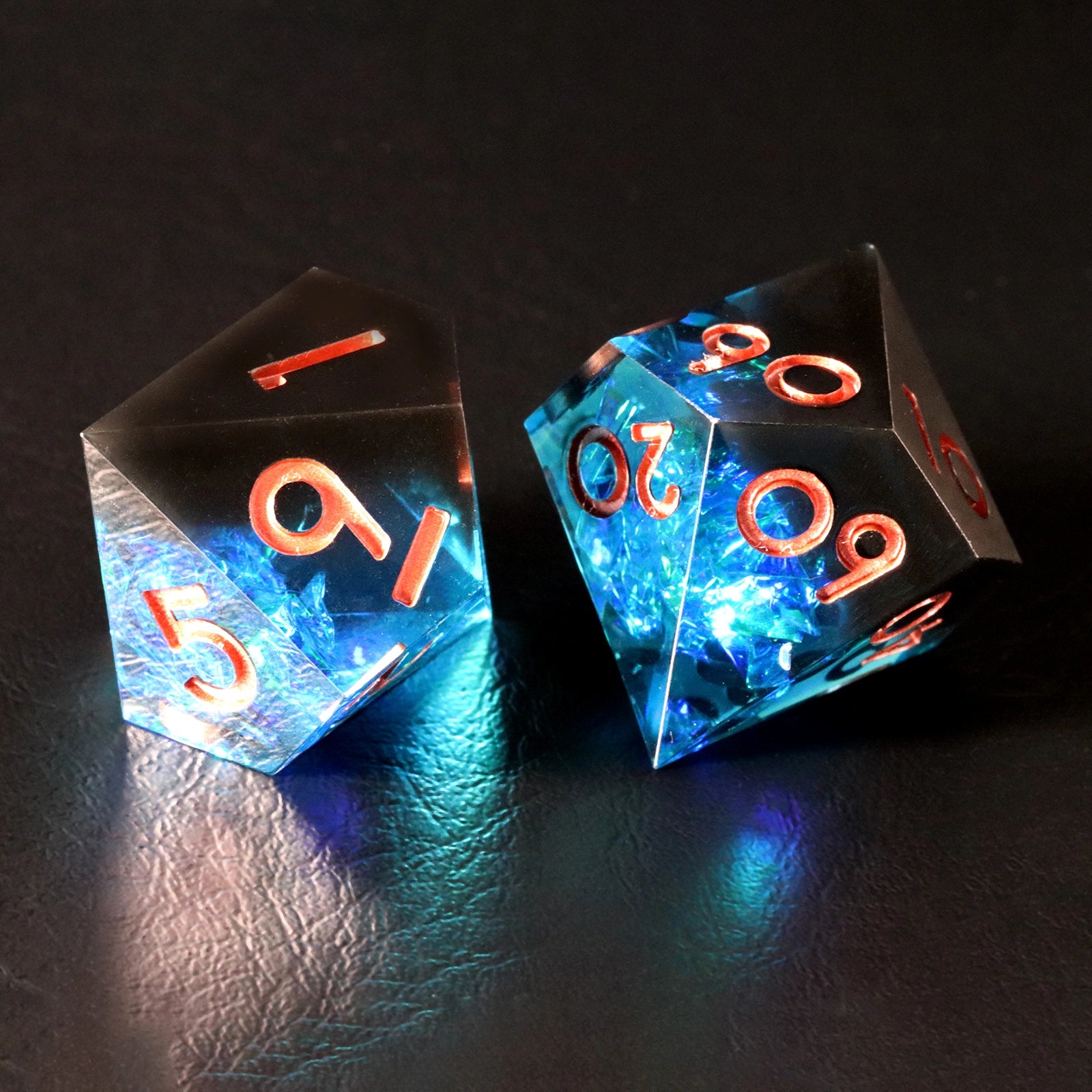 DragonStone D&D Core of Ice Resin Dice Set