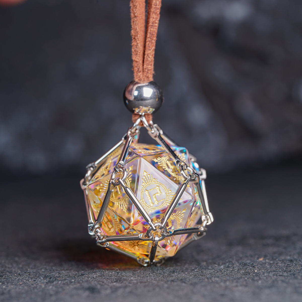 DragonStone D&D D20 Dice Pendant Necklace