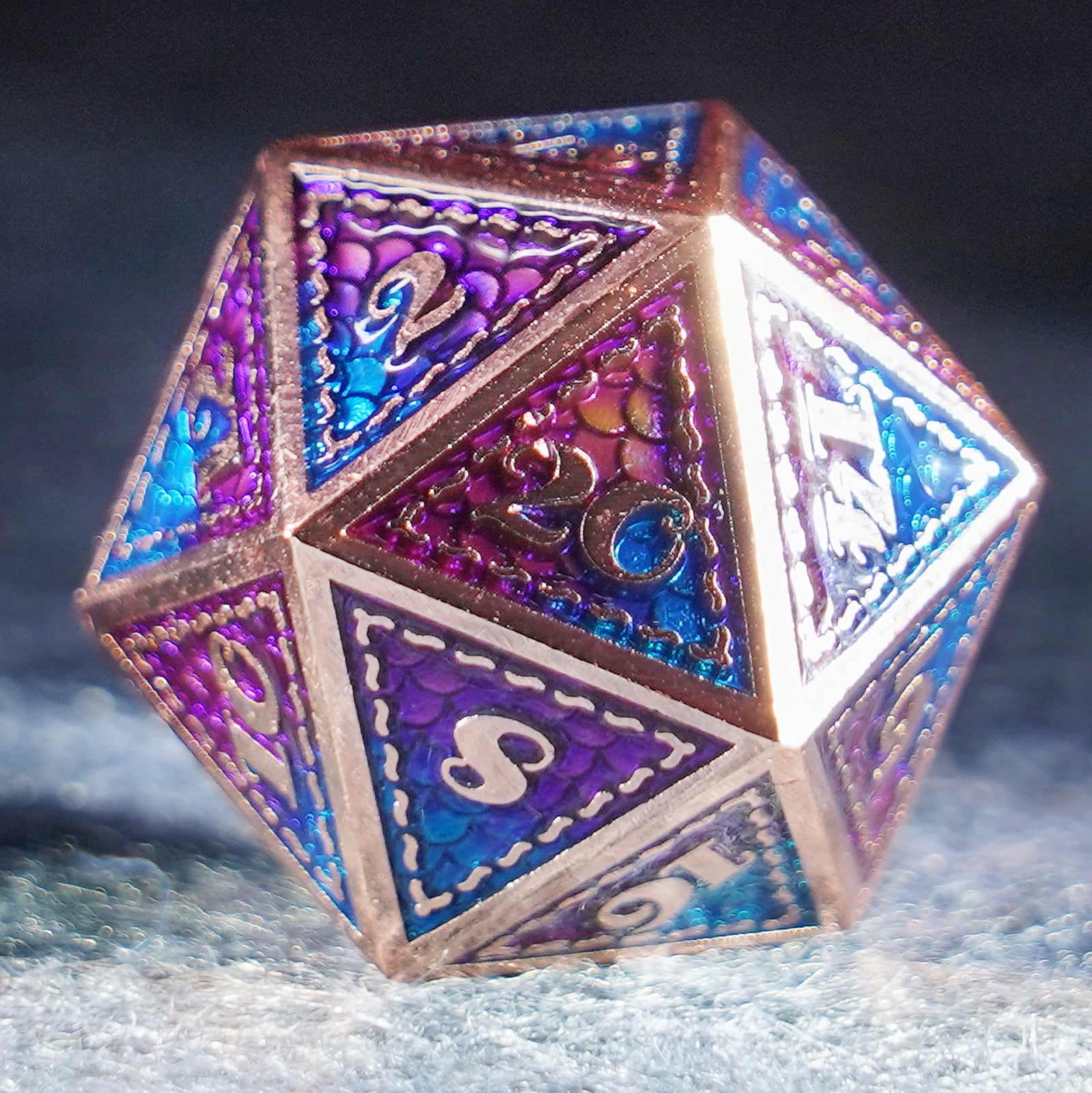 DragonStone D&D Dragon Scale Solid Colored Copper Dice Set