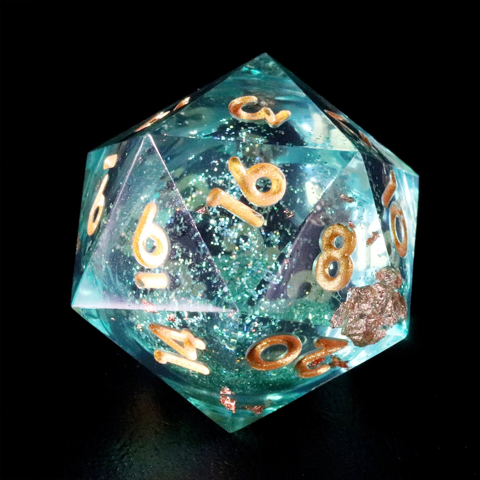 DragonStone D&D Golden Sands Green Years Resin Dice Set