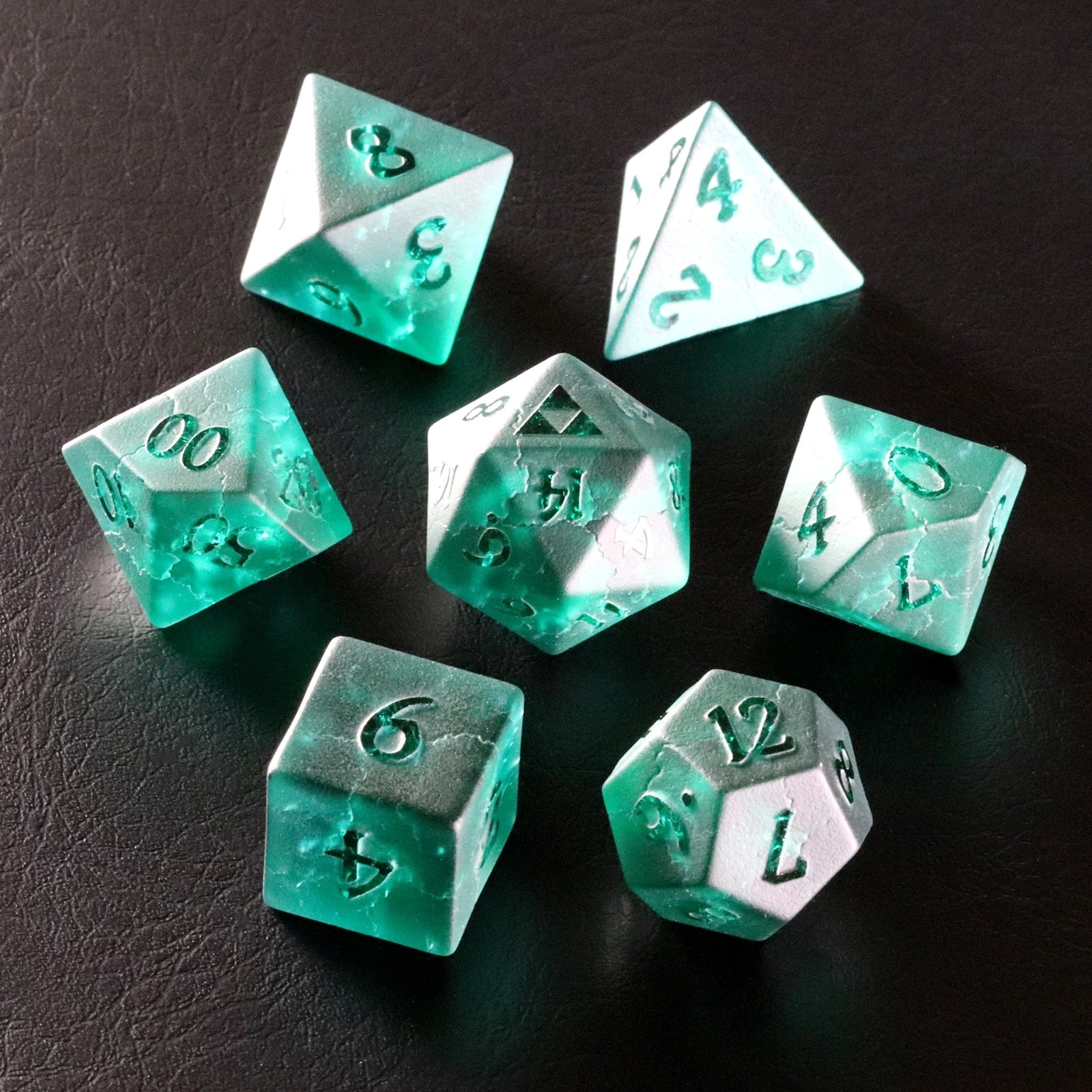 DragonStone D&D Green Lightning Zircon Dice Set