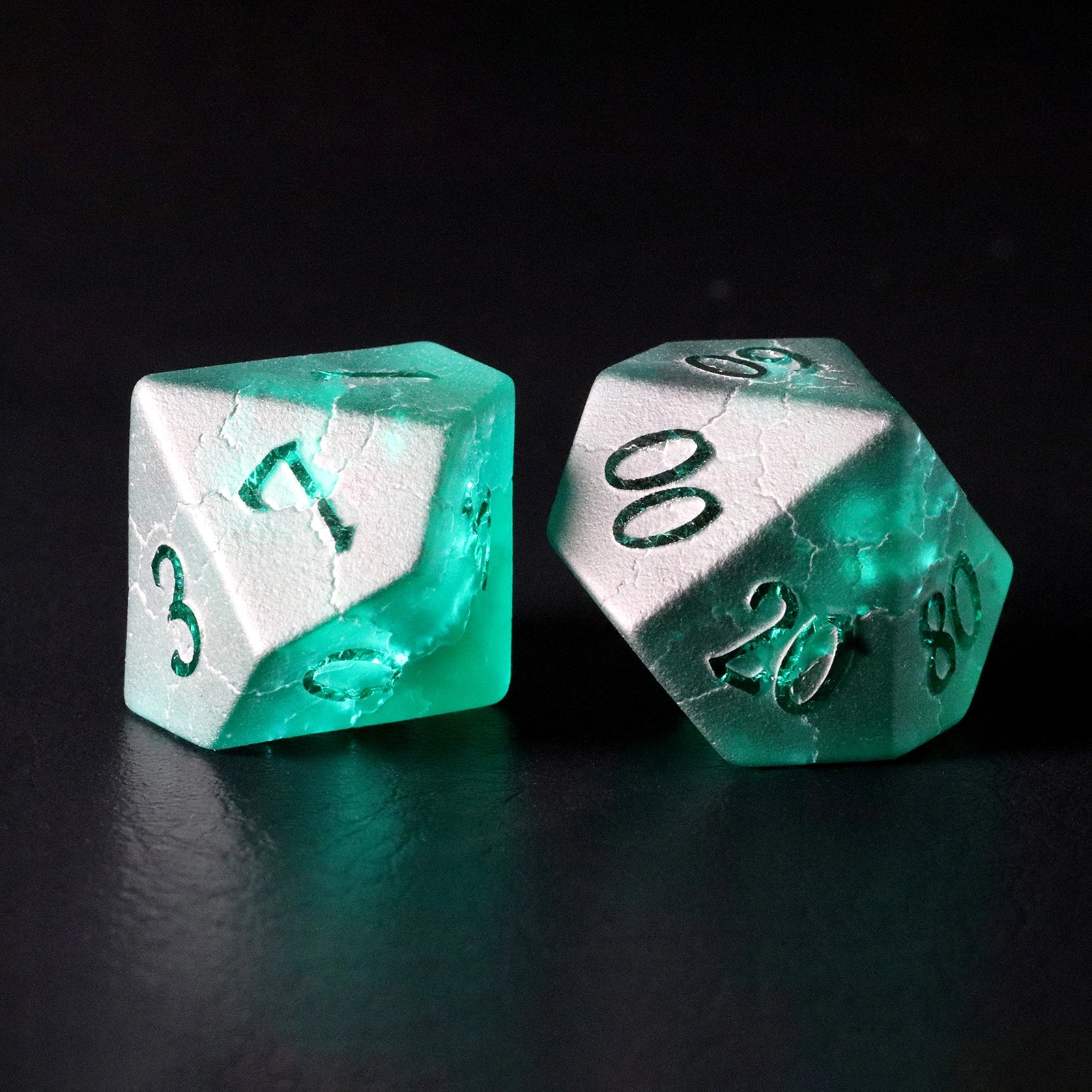 DragonStone D&D Green Lightning Zircon Dice Set