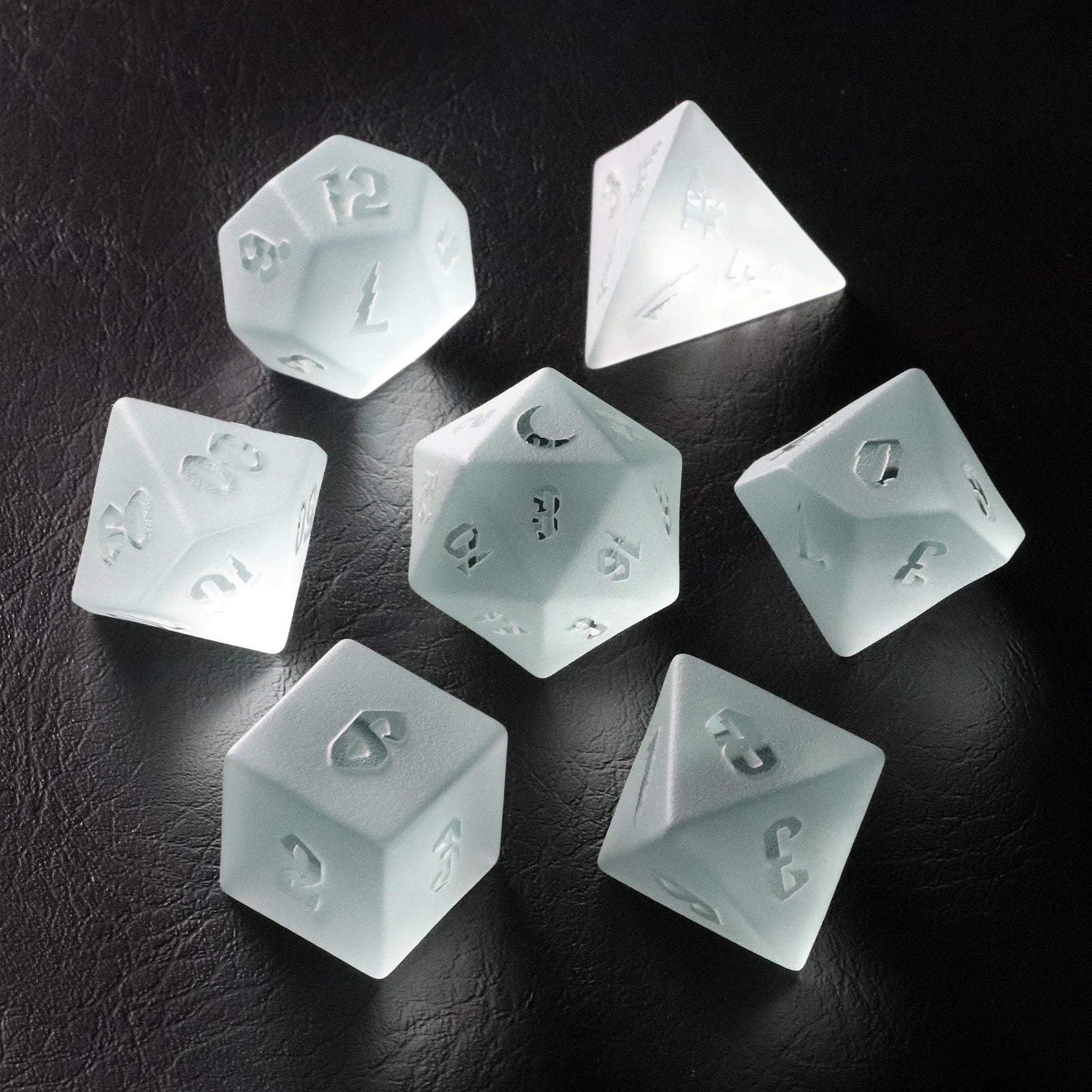 DragonStone D&D Light Green Crescent Zircon Dice Set