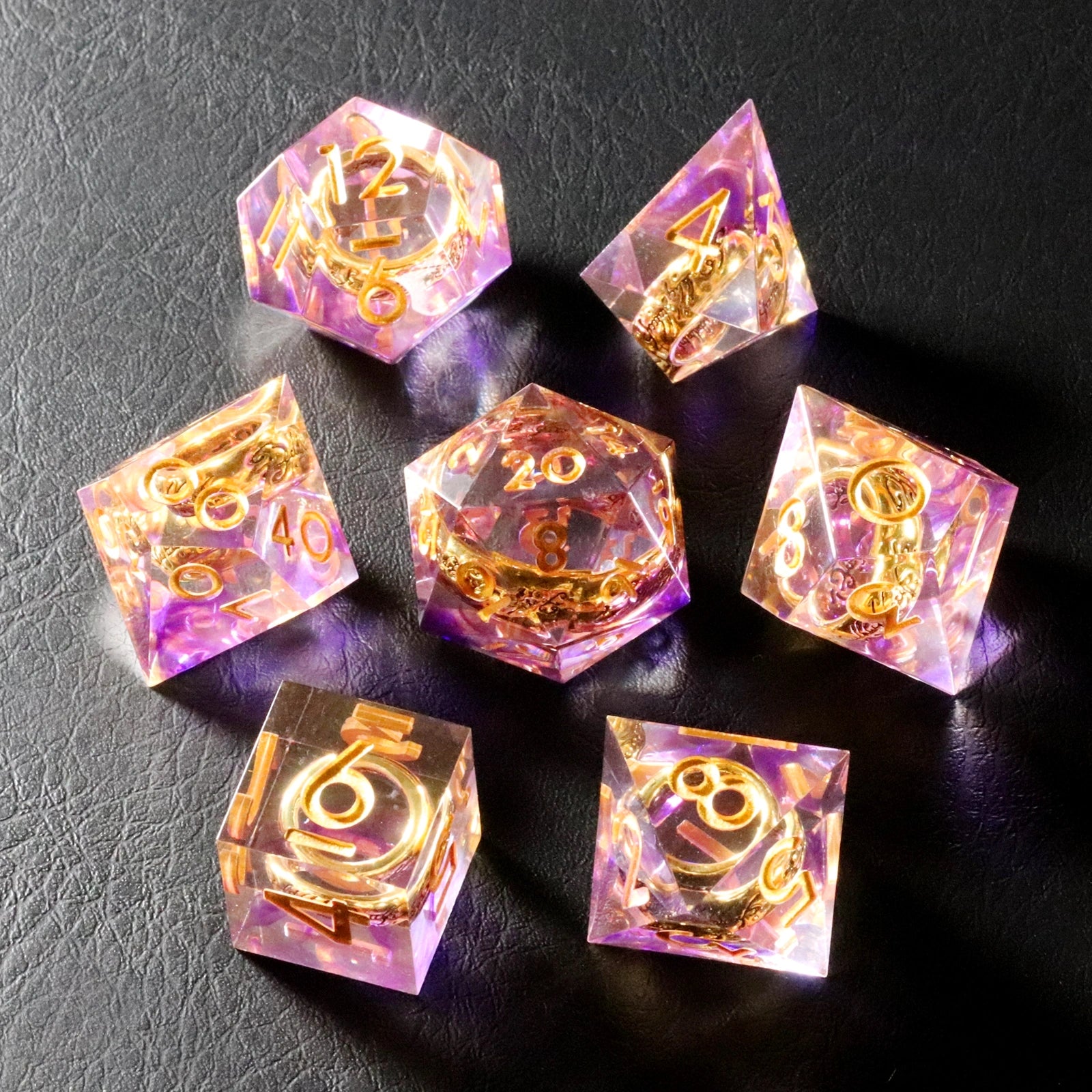 DragonStone D&D Lord of the Rings Amethyst Veil Resin Dice Set