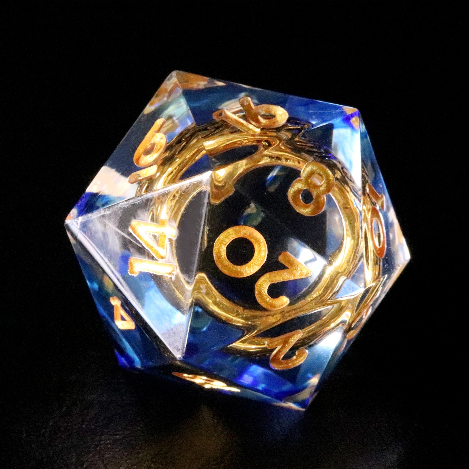 DragonStone D&D Lord of the Rings Blue-Gold Age Resin Dice Set