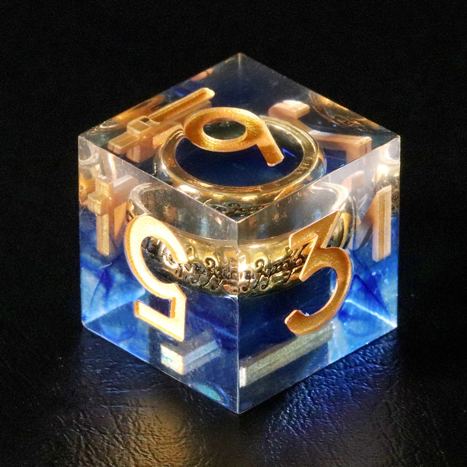 DragonStone D&D Lord of the Rings Blue-Gold Age Resin Dice Set