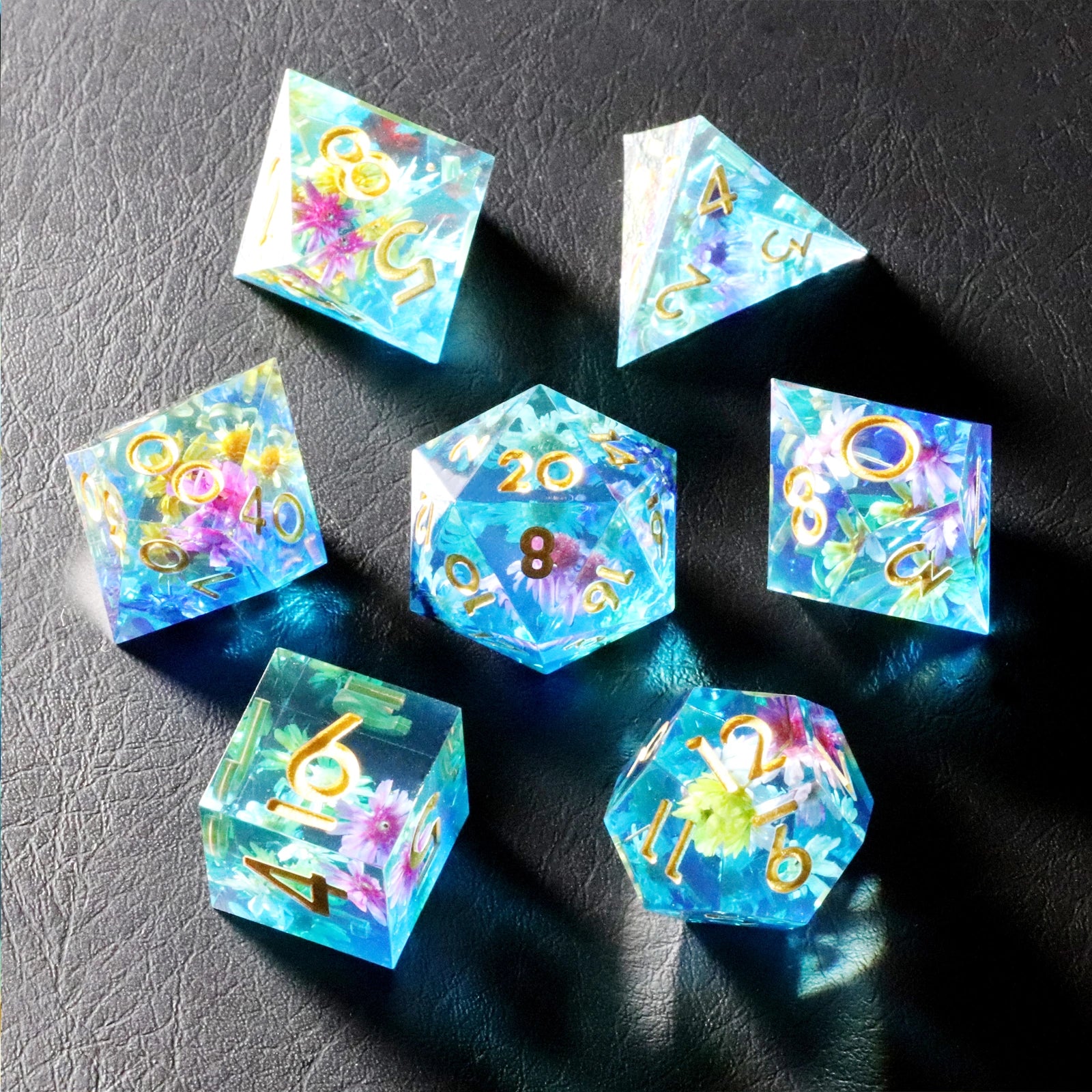 DragonStone D&D Maldives Floral World Limited Edition Resin Dice Set