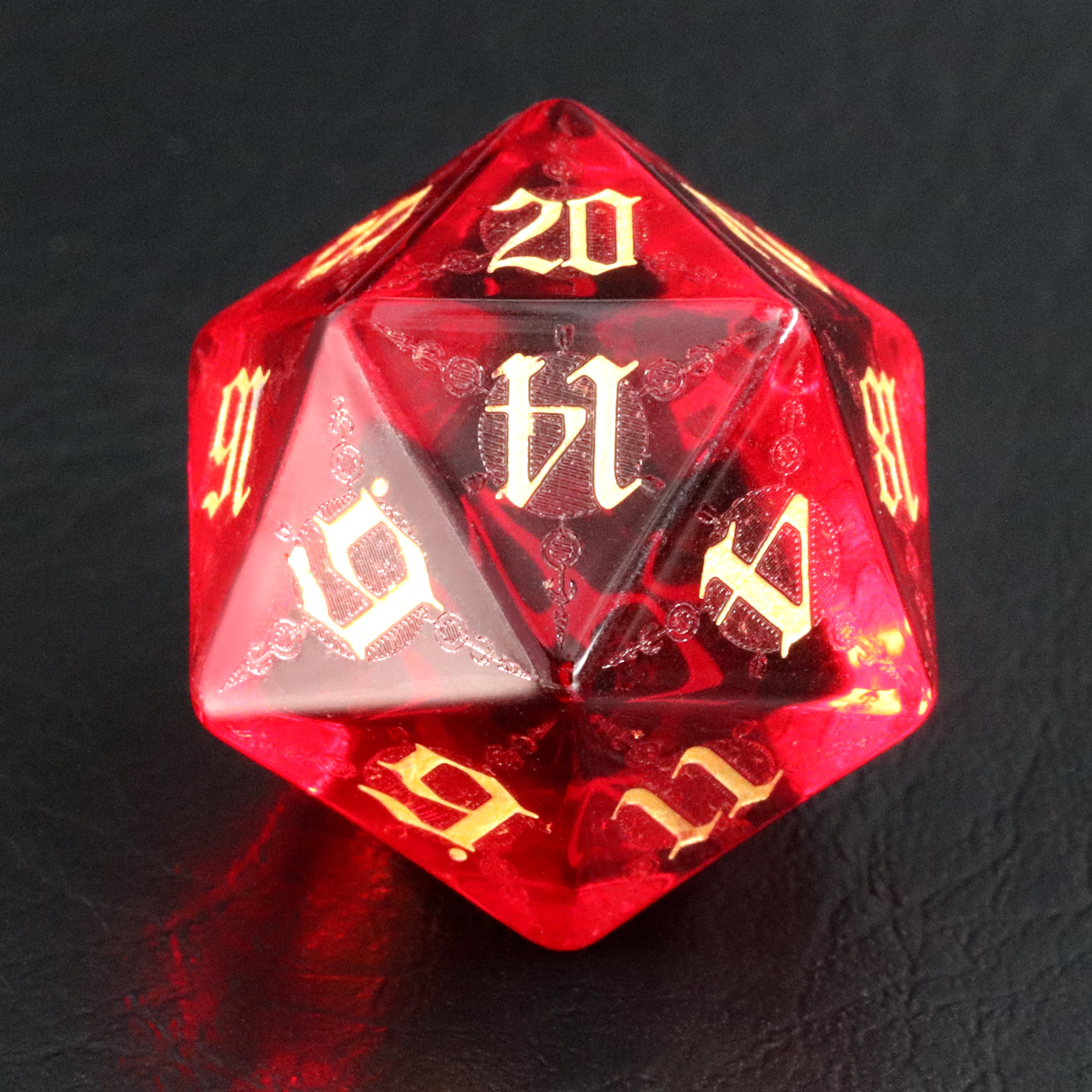 DragonStone D&D Moon Magic Sigil Garnet Dice Set