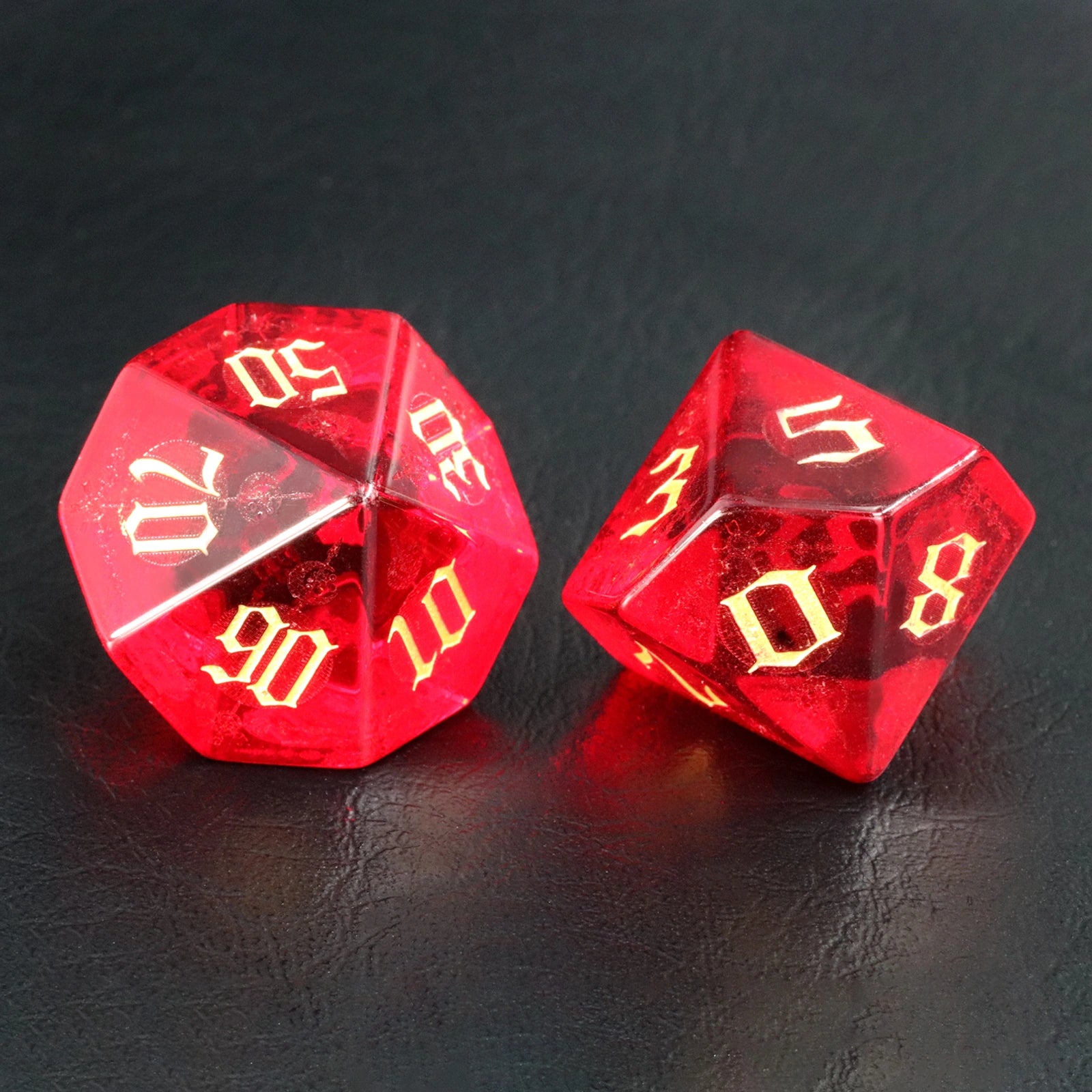 DragonStone D&D Moon Magic Sigil Garnet Dice Set