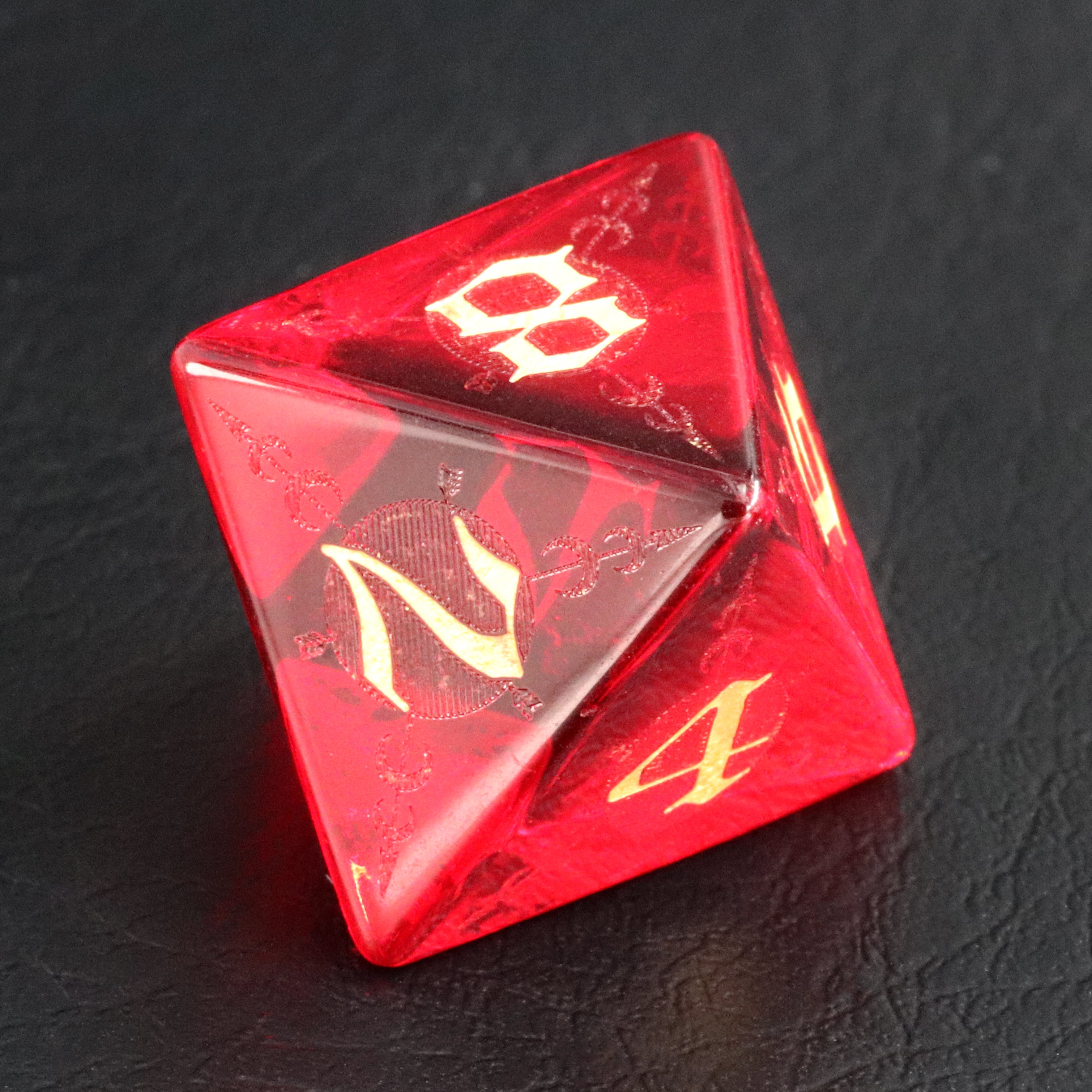 DragonStone D&D Moon Magic Sigil Garnet Dice Set