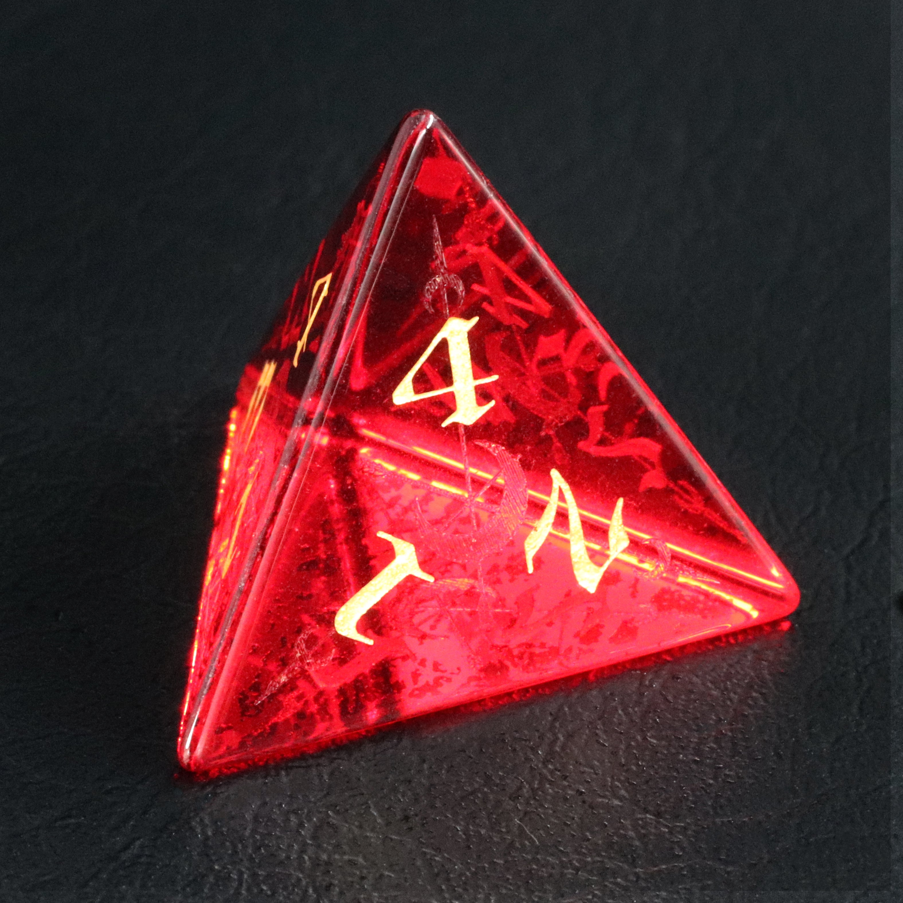 DragonStone D&D Moon Magic Sigil Garnet Dice Set