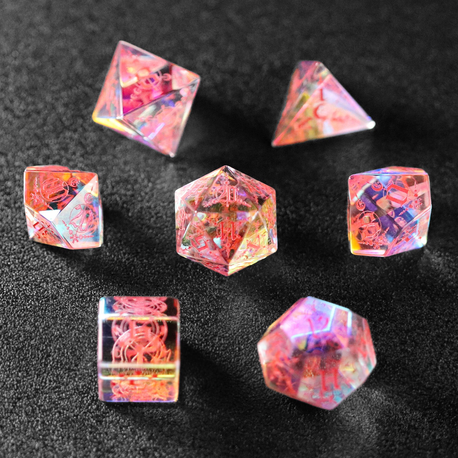 DragonStone D&D Moon Magic Sigil K9 Glass Dice Set