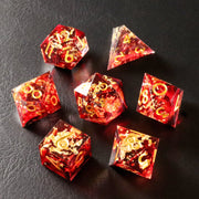 DragonStone D&D Red Golden Age Resin Dice Set