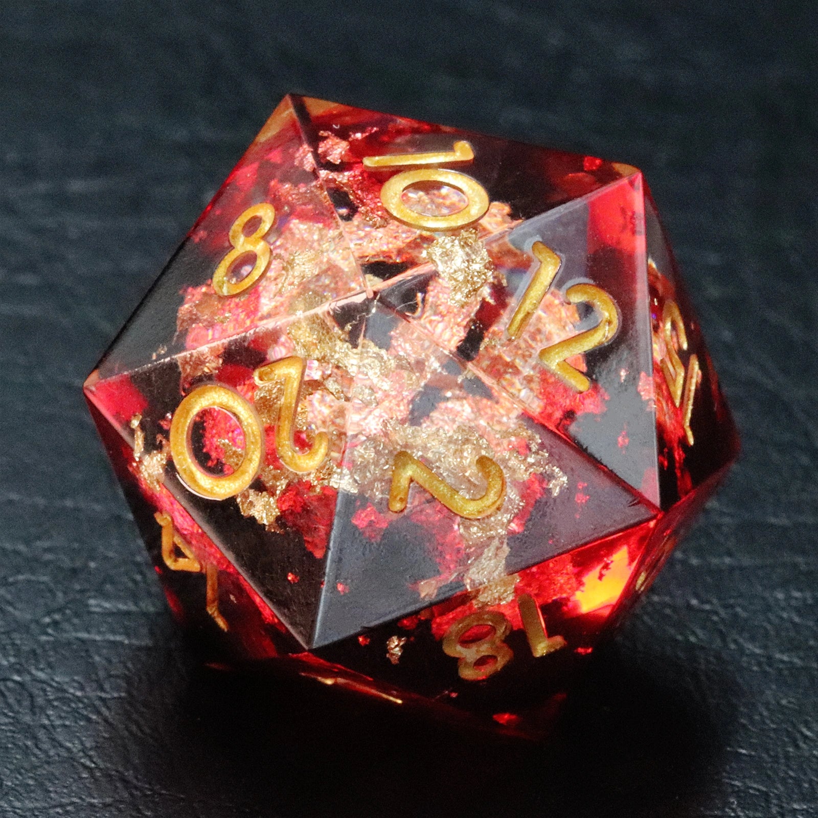 DragonStone D&D Red Golden Age Resin Dice Set