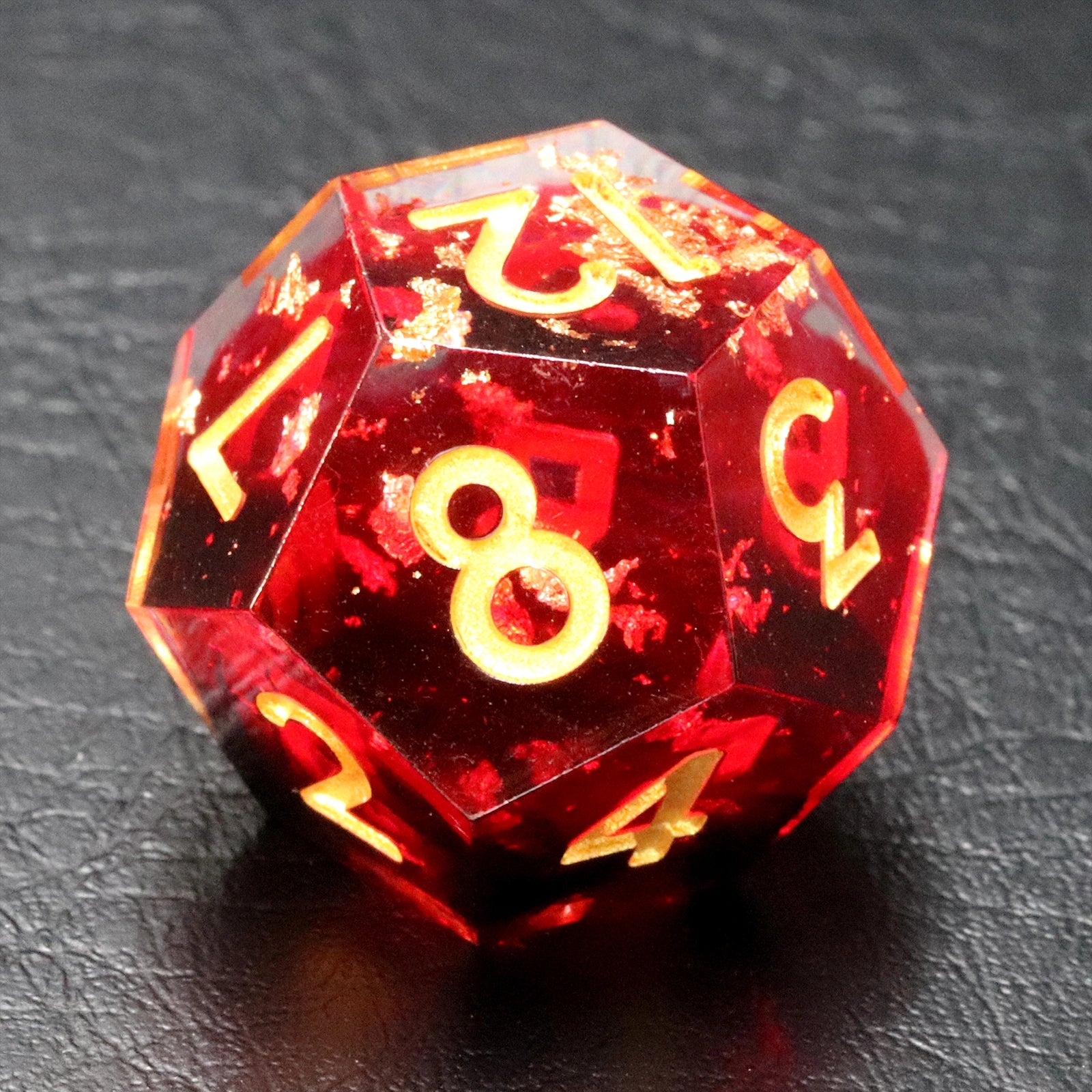 DragonStone D&D Red Golden Age Resin Dice Set