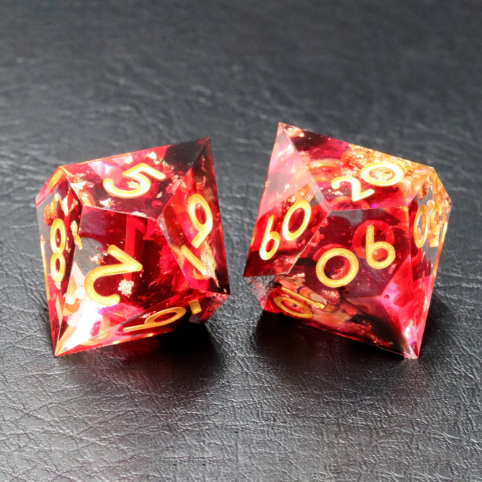 DragonStone D&D Red Golden Age Resin Dice Set