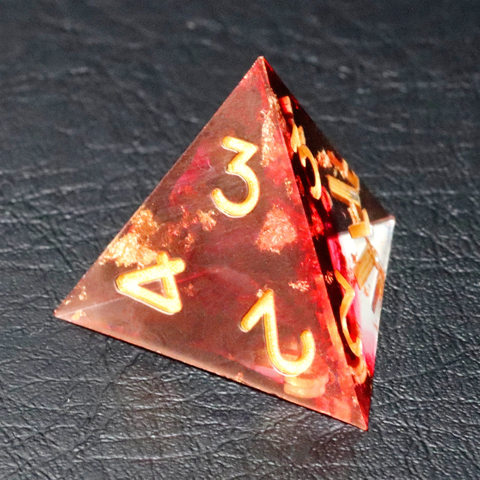 DragonStone D&D Red Golden Age Resin Dice Set