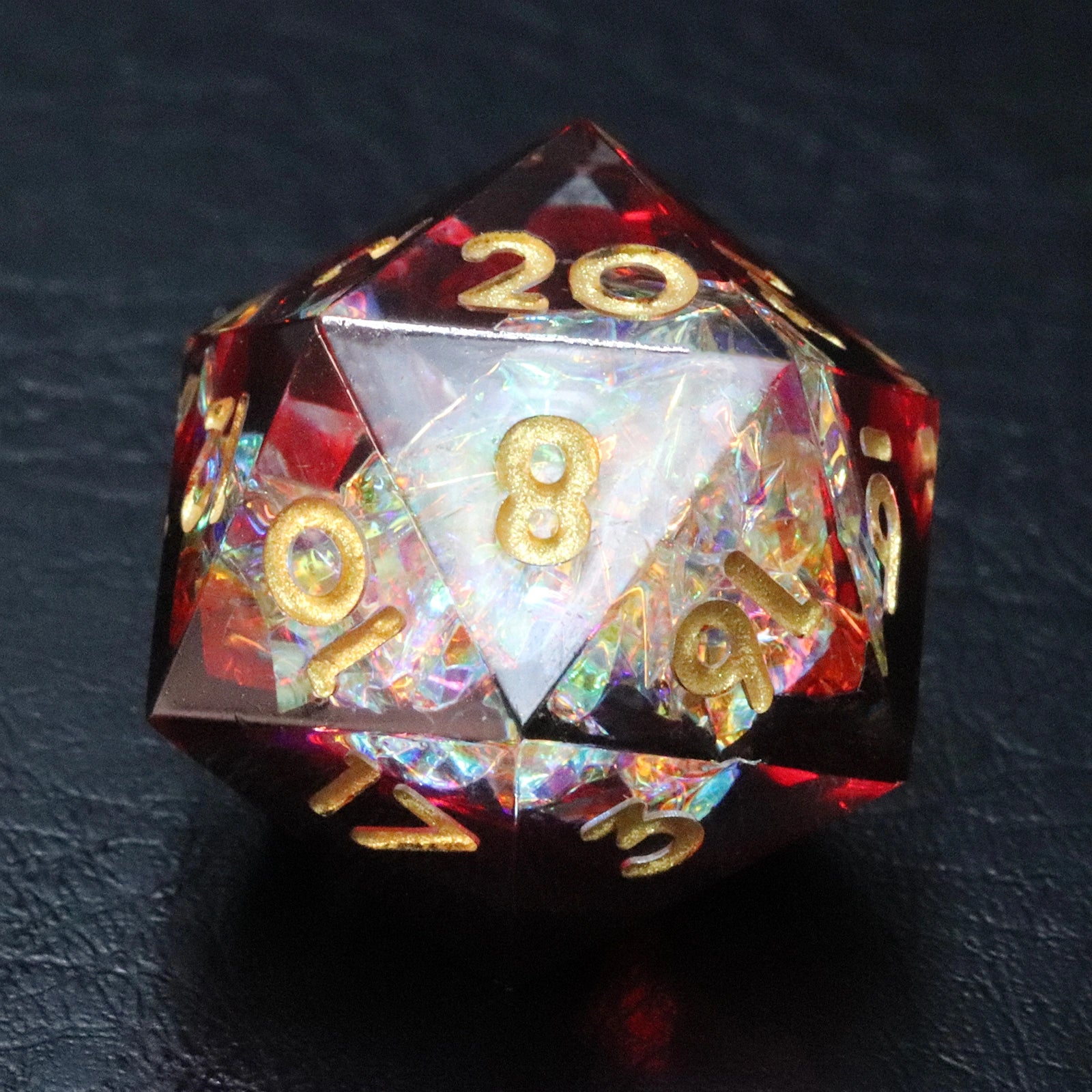 DragonStone D&D Red Wine Candy Wrapper Resin Dice Set