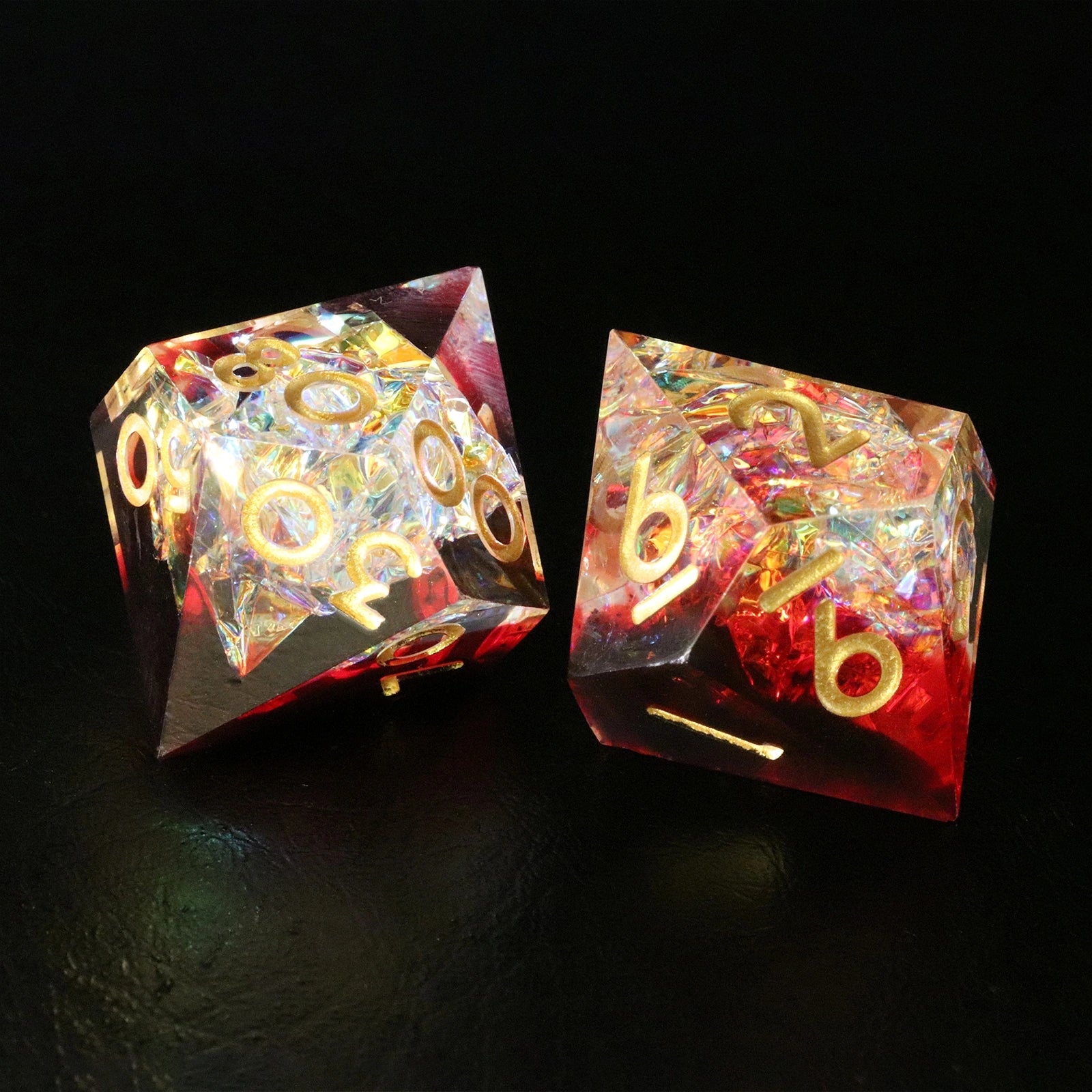 DragonStone D&D Red Wine Candy Wrapper Resin Dice Set