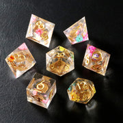 DragonStone D&D Sands of Time Floral World Resin Dice Set