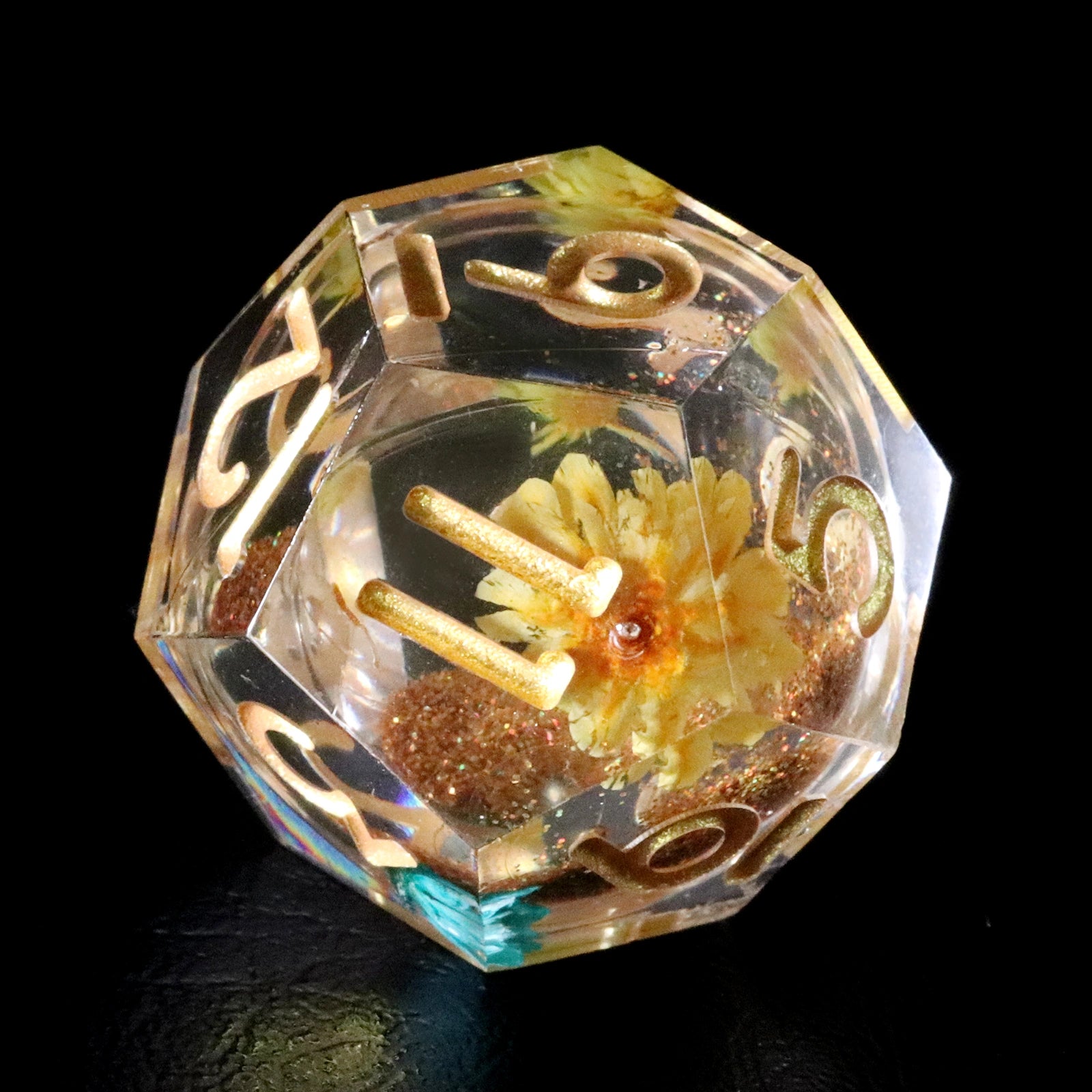 DragonStone D&D Sands of Time Floral World Resin Dice Set