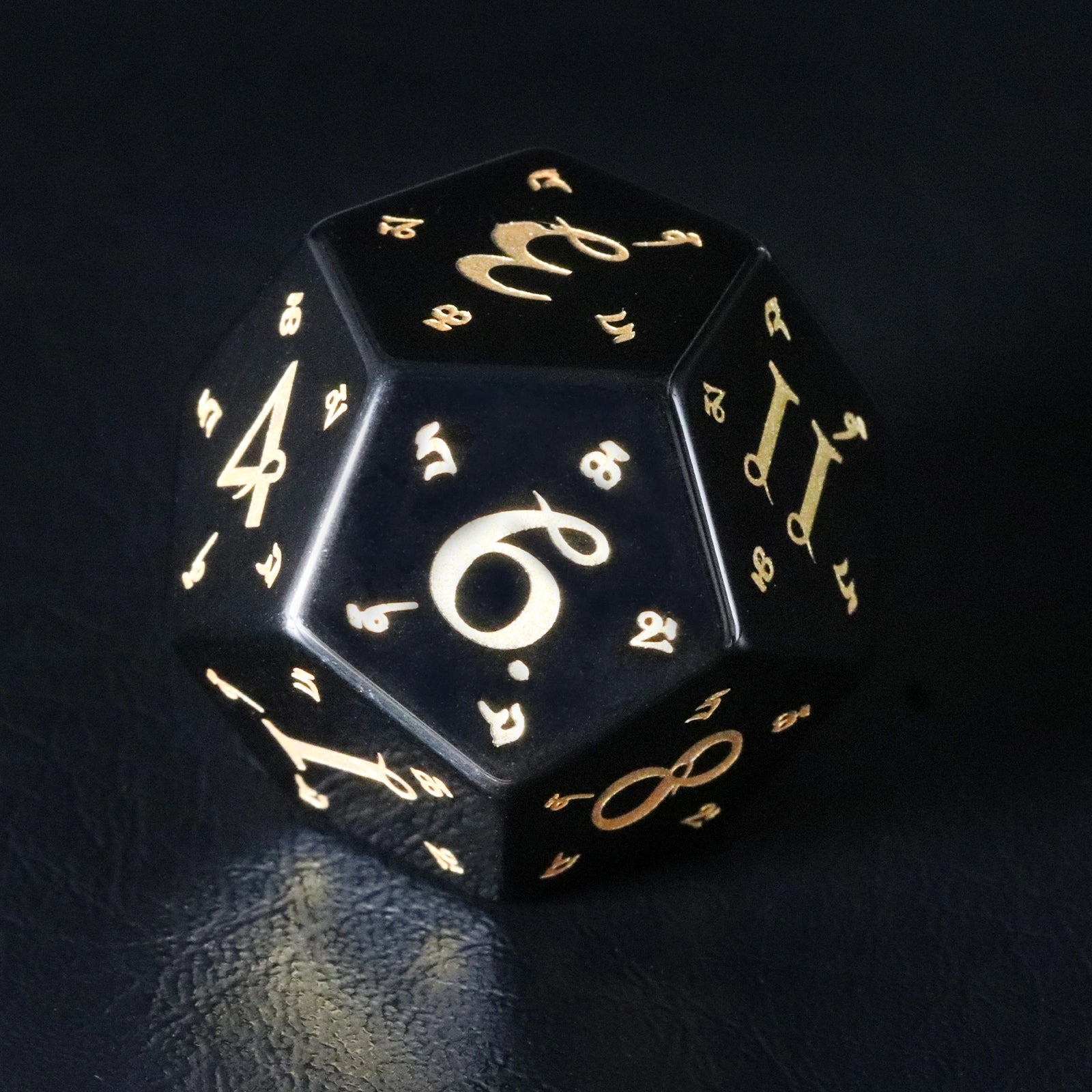 DragonStone D&D Sanskrit Magic Obsidian Dice Set