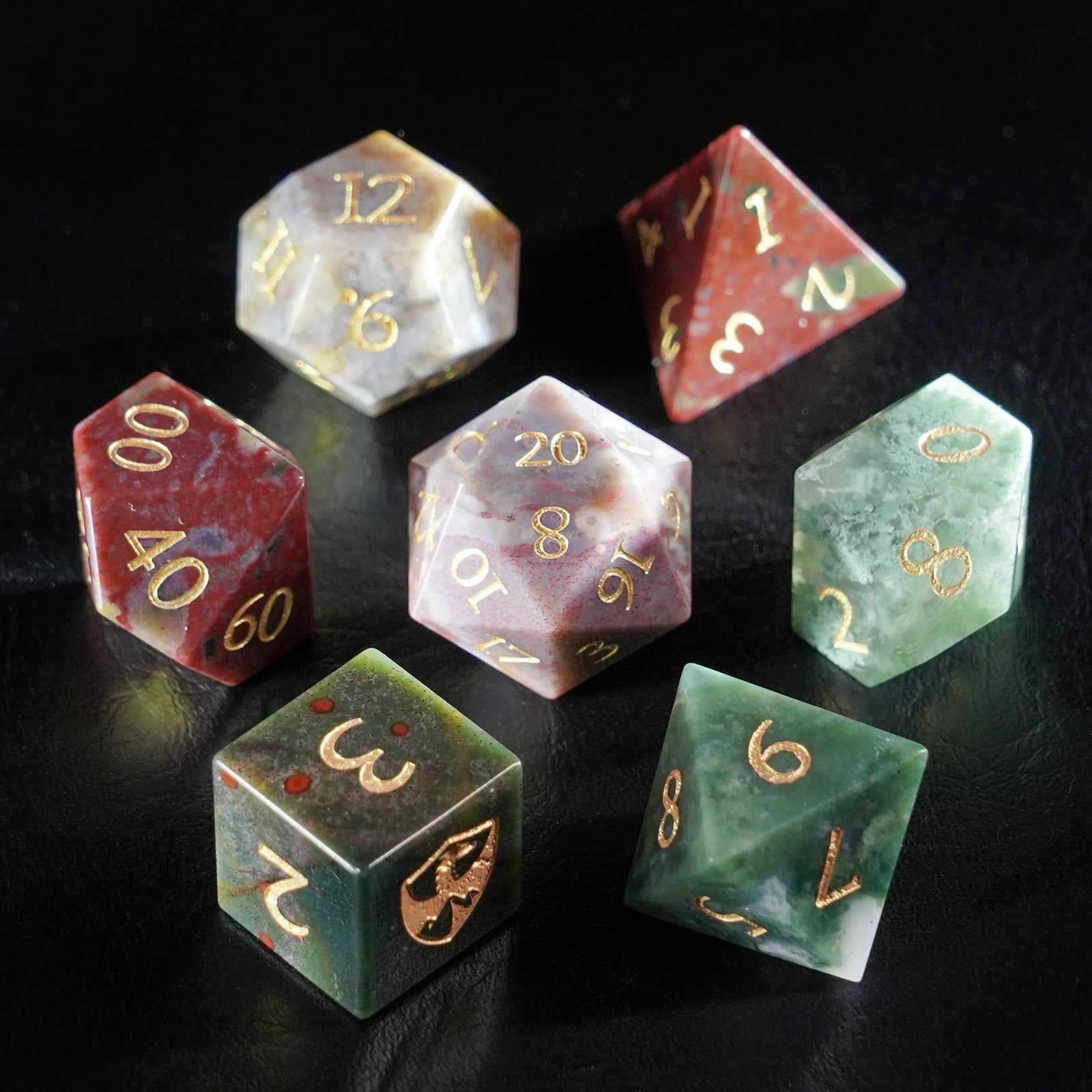 DragonStone Logo D&D Imperial Jasper Dice Set