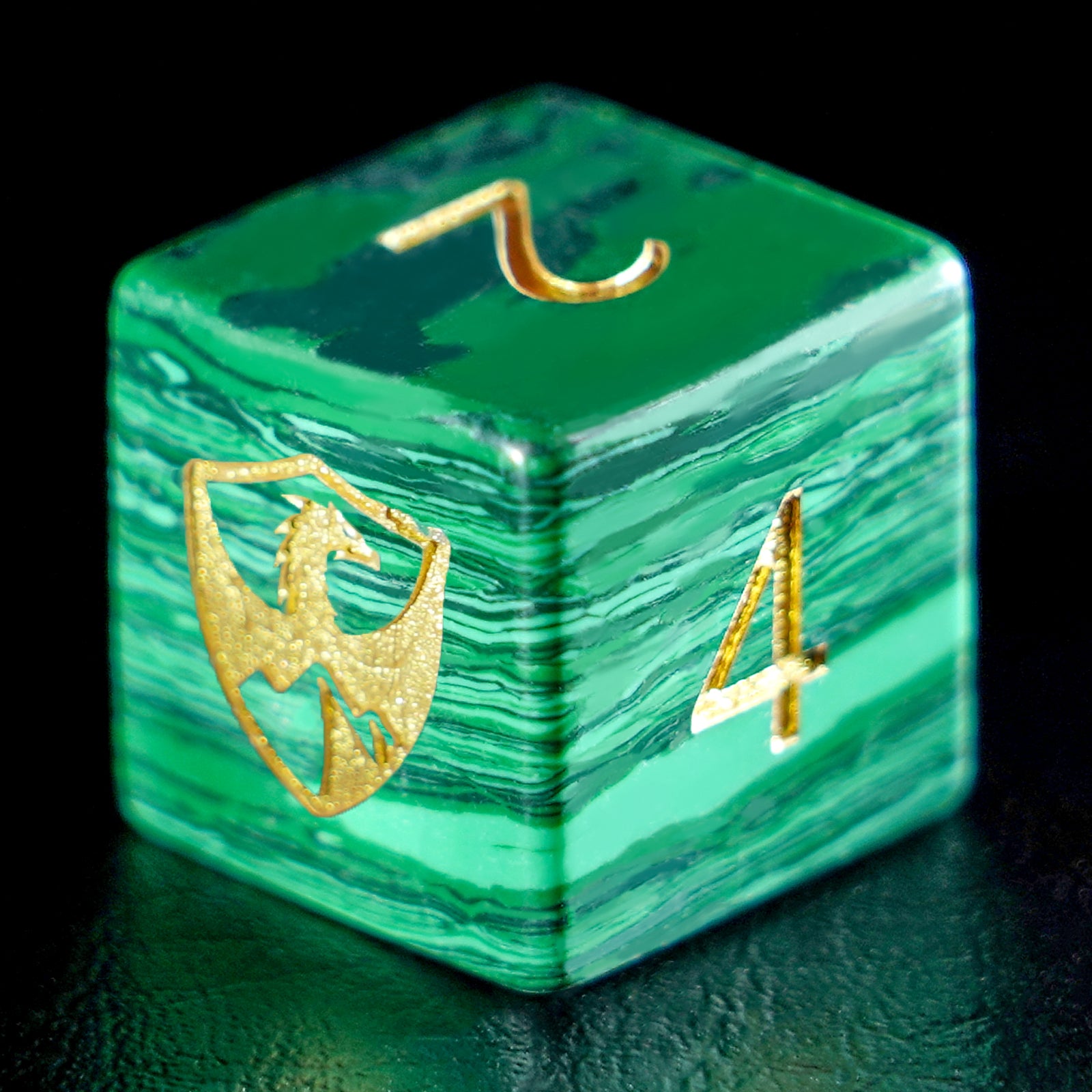 DragonStone Logo D&D Malachite Gemstone Dice Set