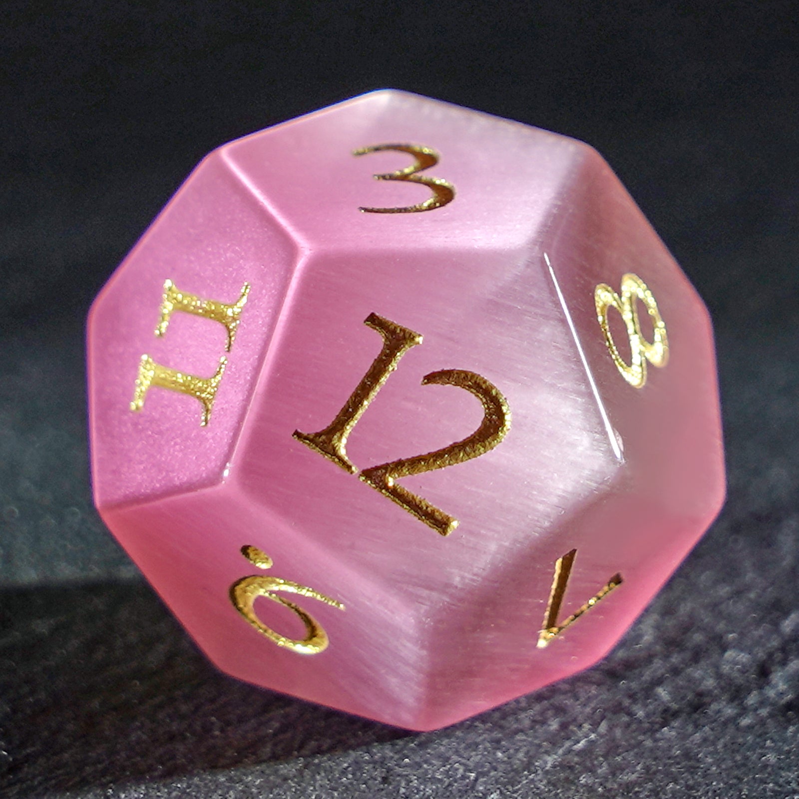 DragonStone Logo D&D Pink Cat's Eye Dice Set - DragonStone