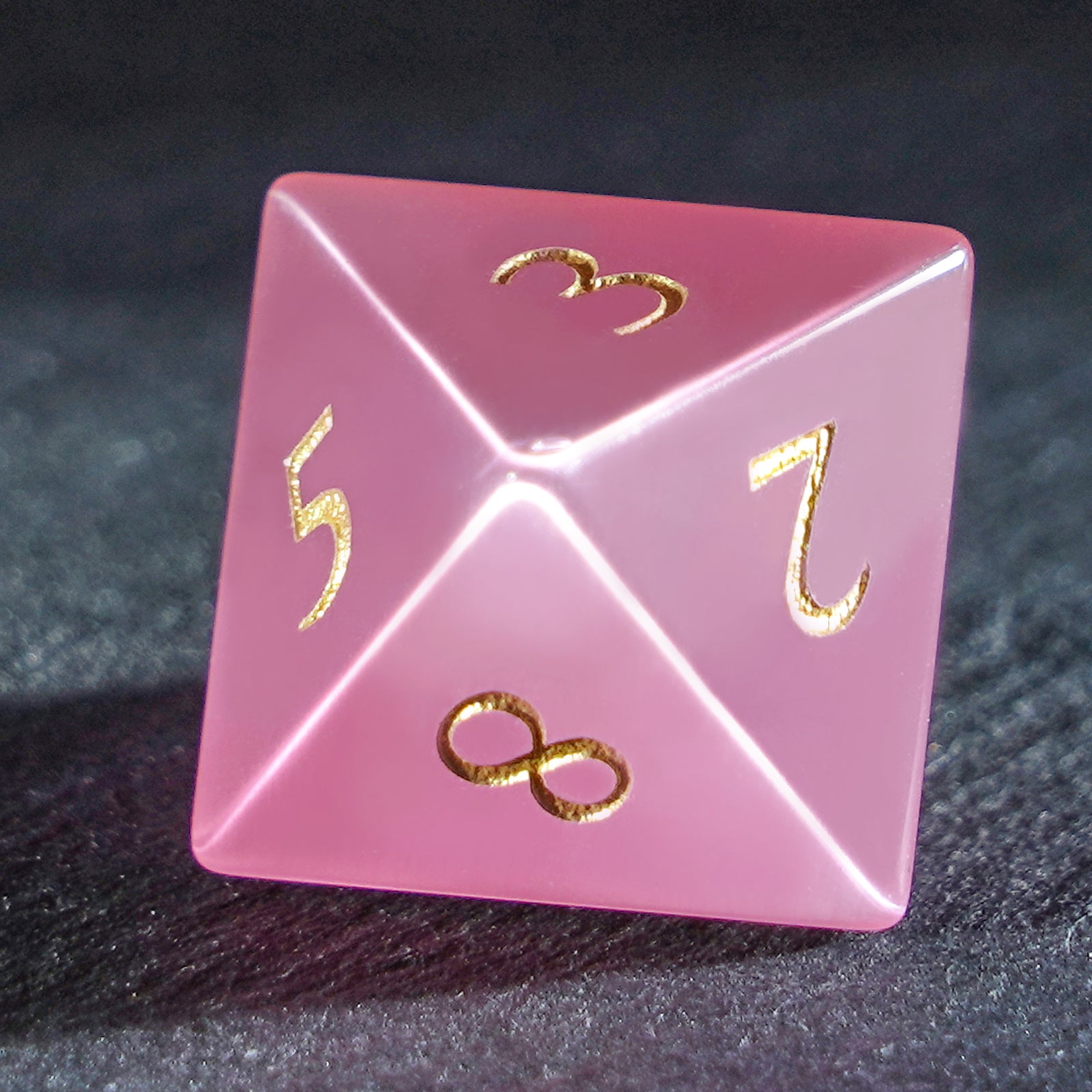 DragonStone Logo D&D Pink Cat's Eye Dice Set - DragonStone