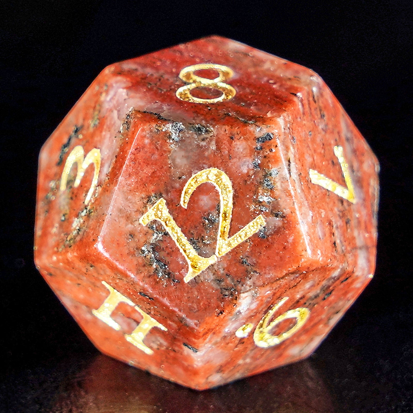 DragonStone Logo D&D Red Granite Dice Set