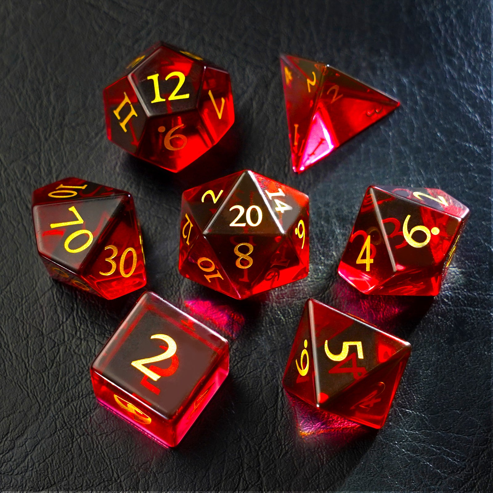 DragonStone Logo D&D Red Zircon Dice Set