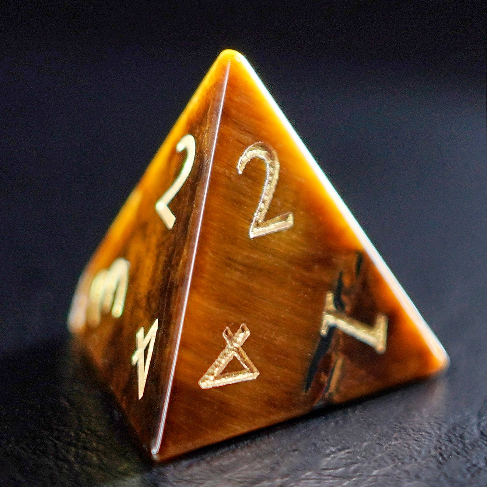 DragonStone Logo D&D Tiger’s Eye Dice Set