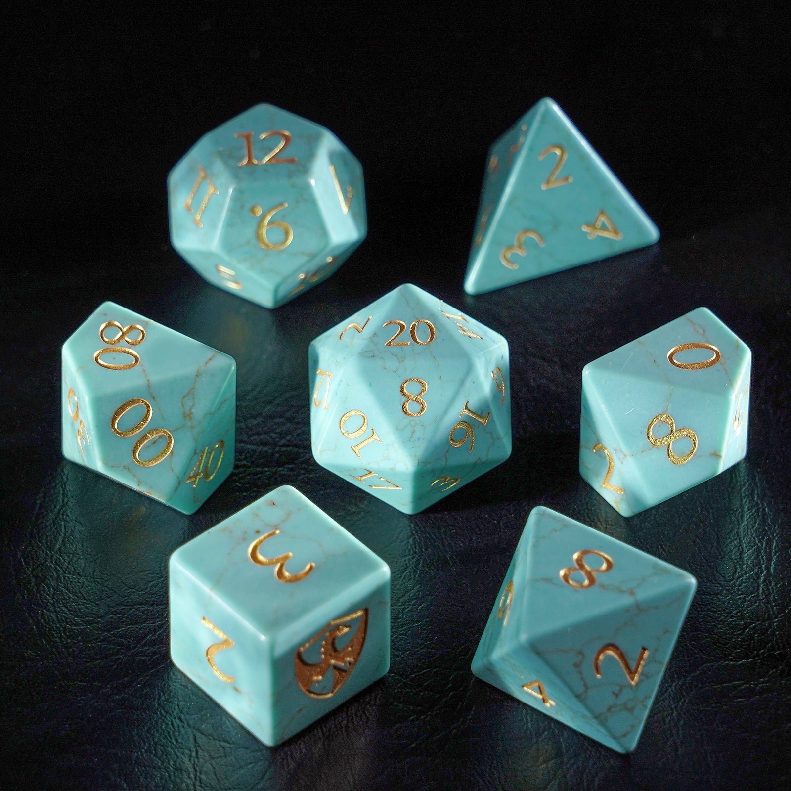 DragonStone Logo D&D Turquoise Dice Set