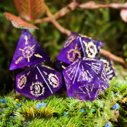 Dreamweaver · Amethyst Engraved Gemstone Dice Set