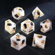 Milk Cat · Black Kitty Everyday Resin Dice Set