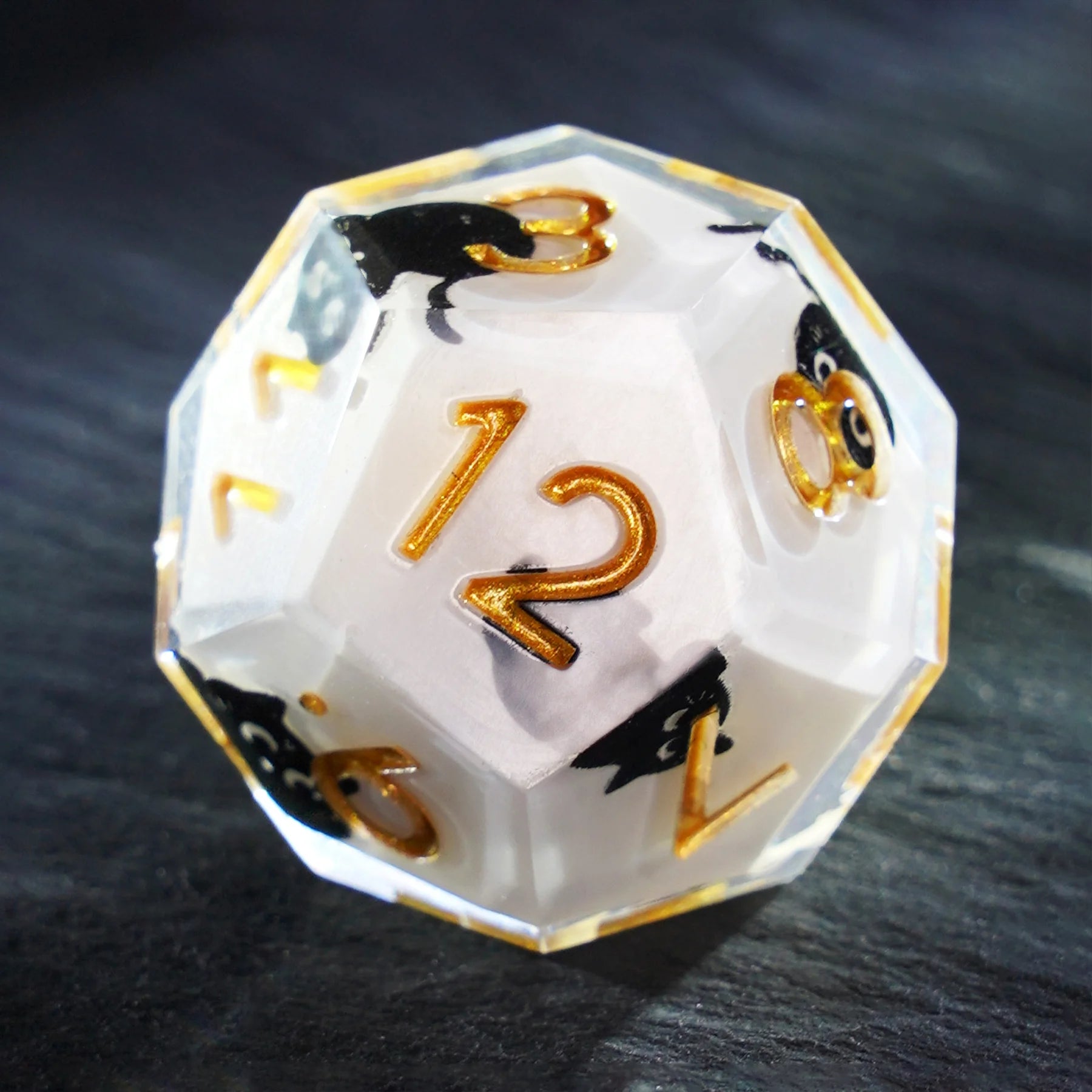 Milk Cat · Black Kitty Everyday Resin Dice Set