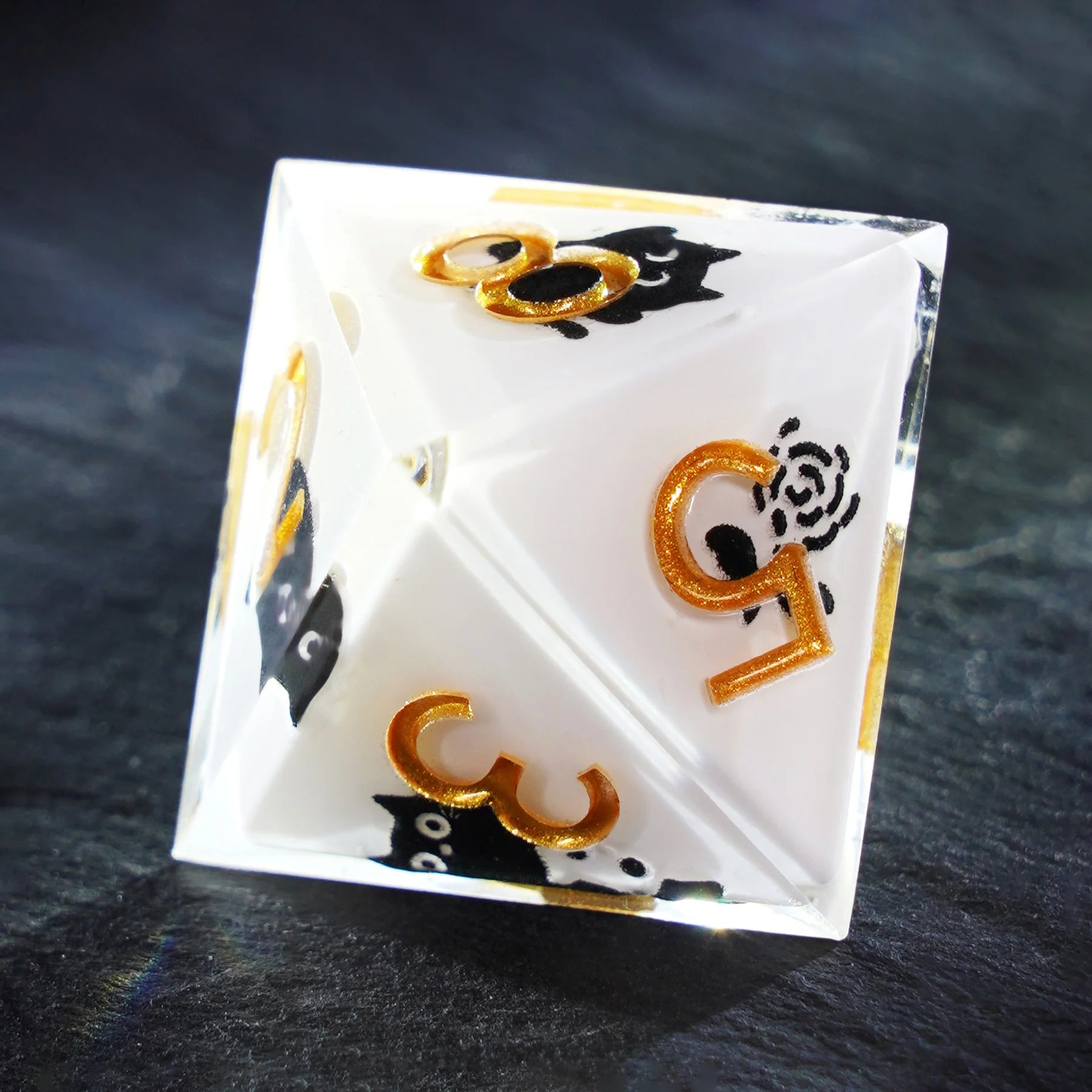 Milk Cat · Black Kitty Everyday Resin Dice Set