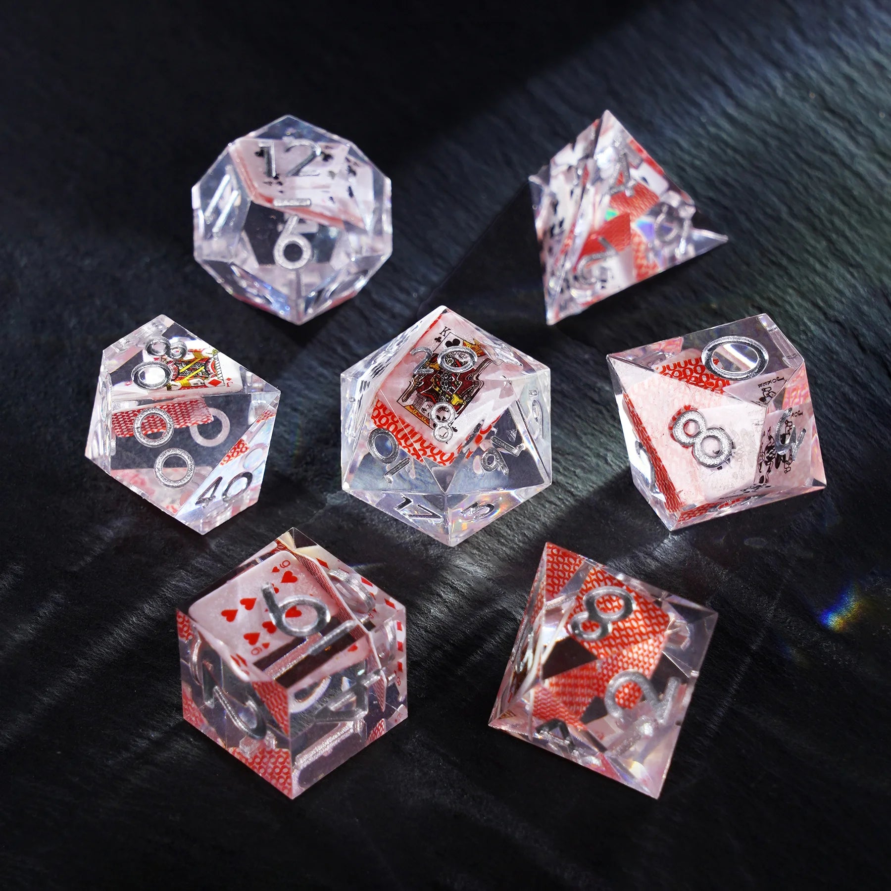 Pact of Red & Black Resin Dice Set