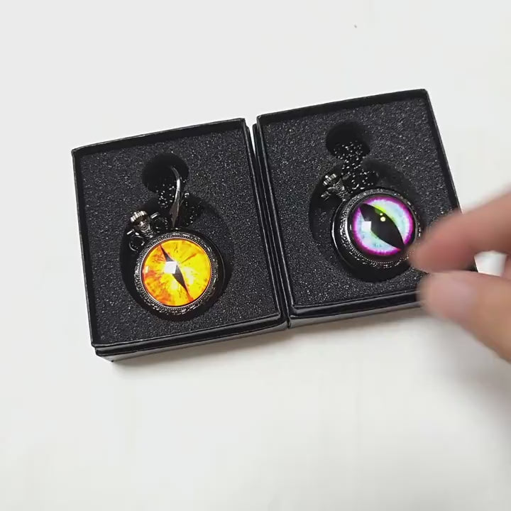 Load video: Dragon&#39;s Eye Metal Pocket Watch